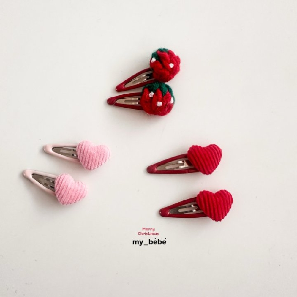 my_bebe56｜(Free)  愛心草莓髮夾