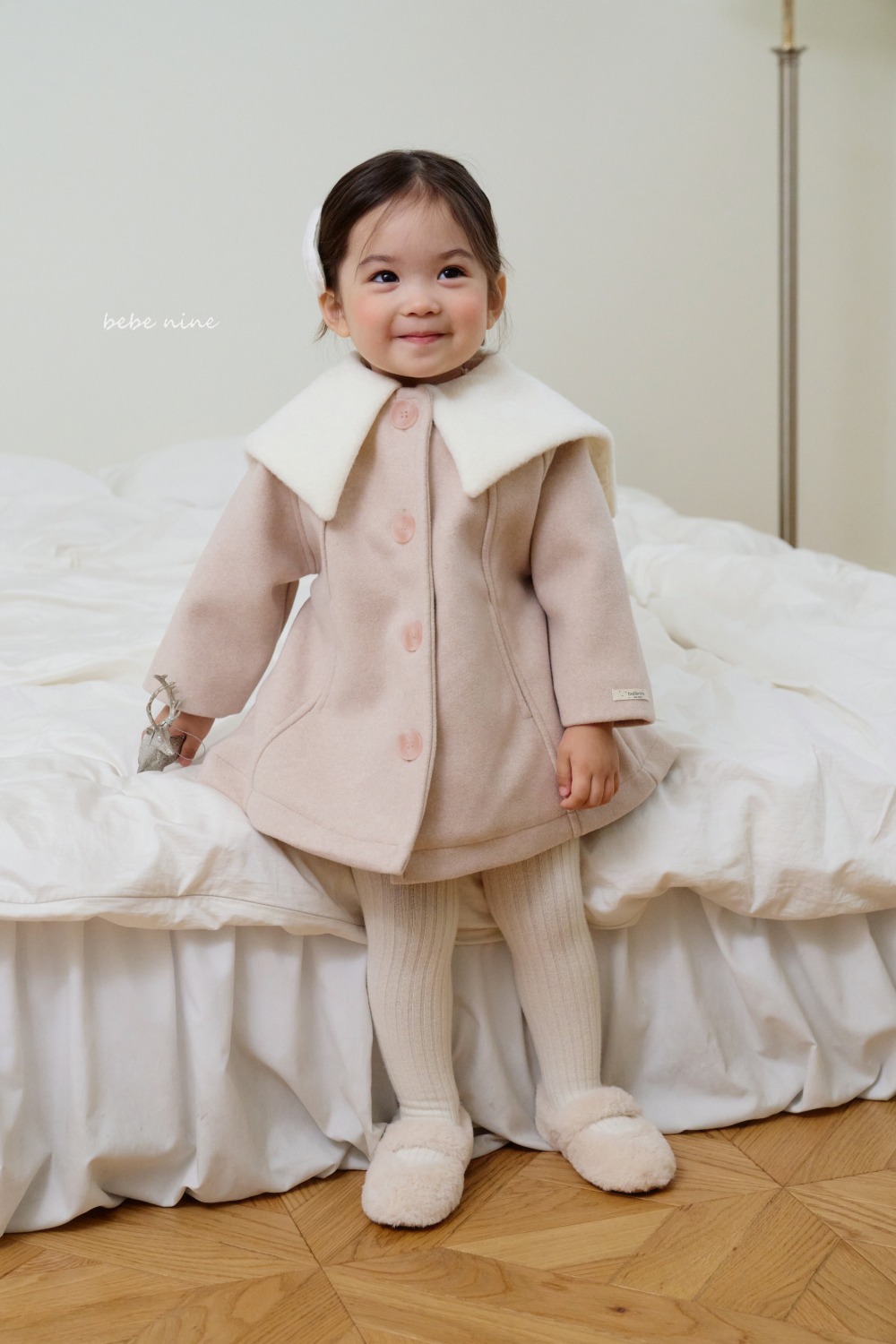 bebe nine47 (65cm-115cm) 2色法式翻領大衣外套