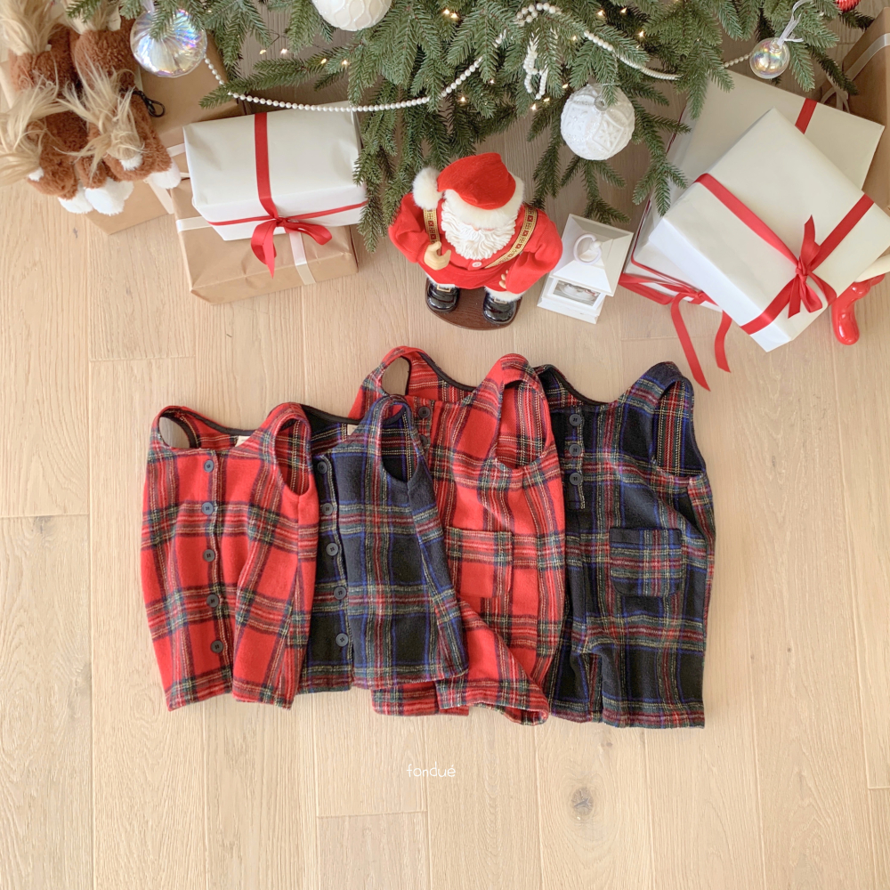 Fondue 28｜(75cm-120cm)  格子背心連身褲