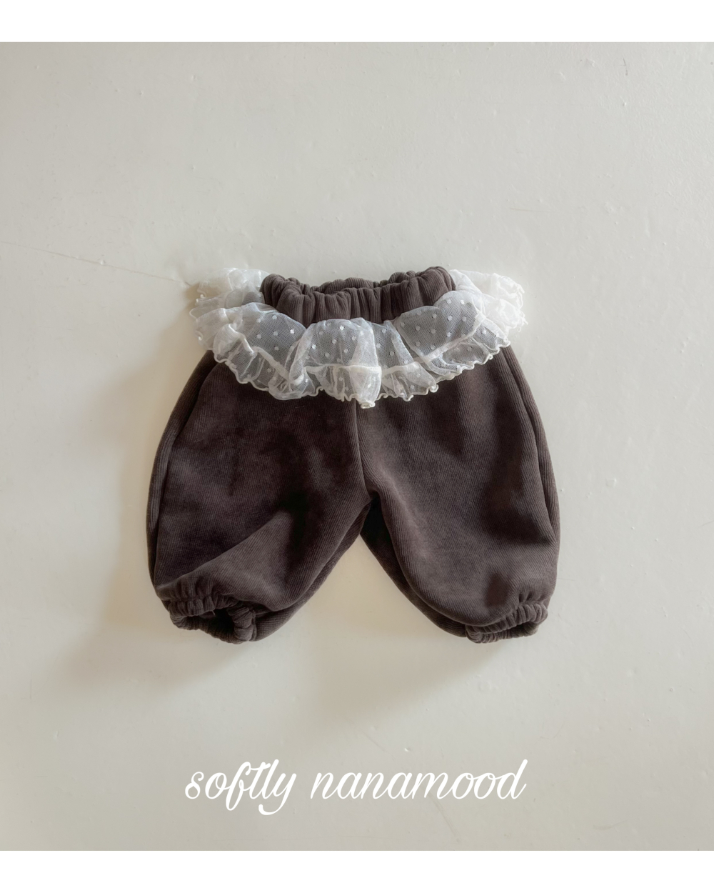 BANANAJ03｜(3m-18m)  蕾絲裙擺休閒褲