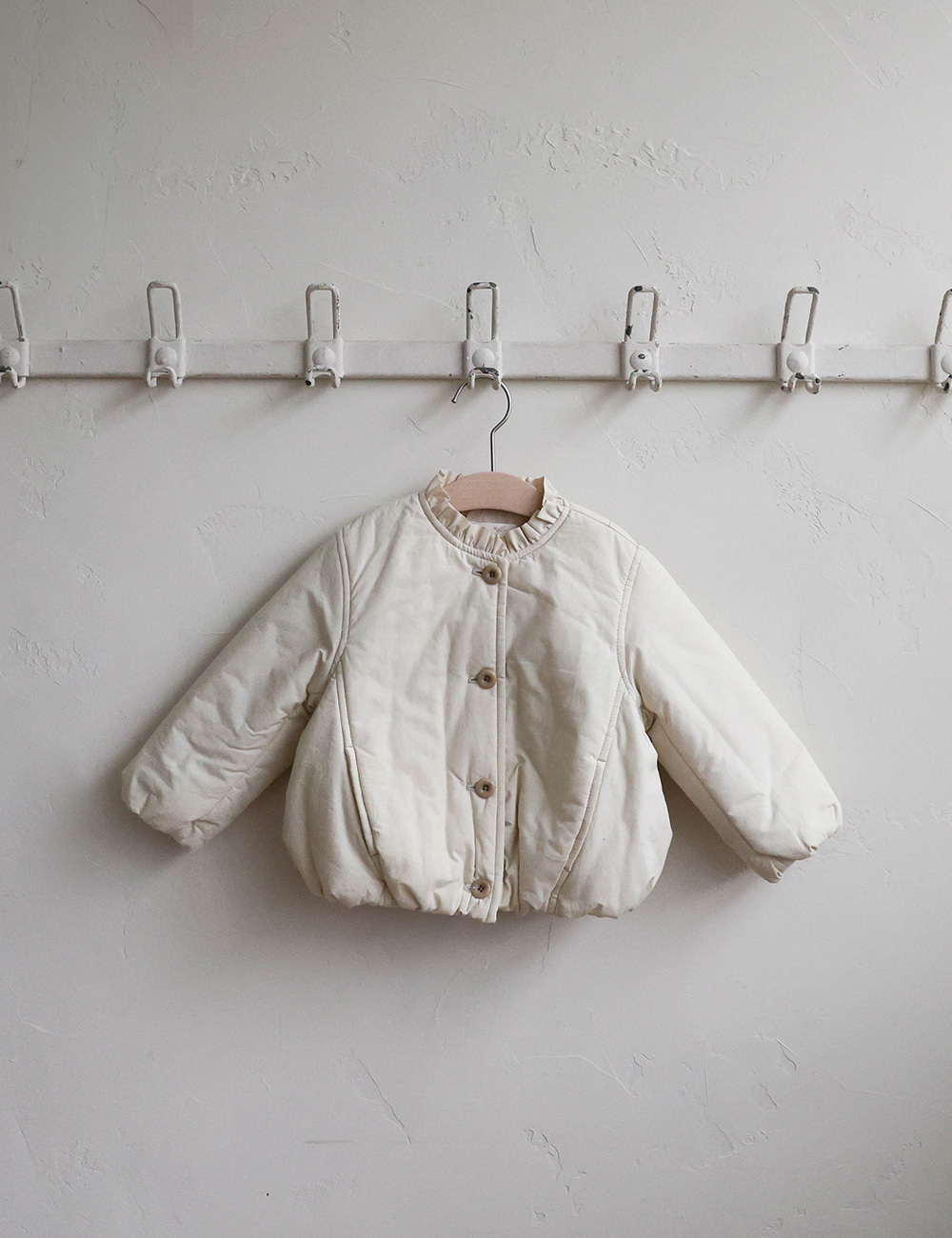 FLO46｜(85-135cm) 2色褶皺領鋪棉外套