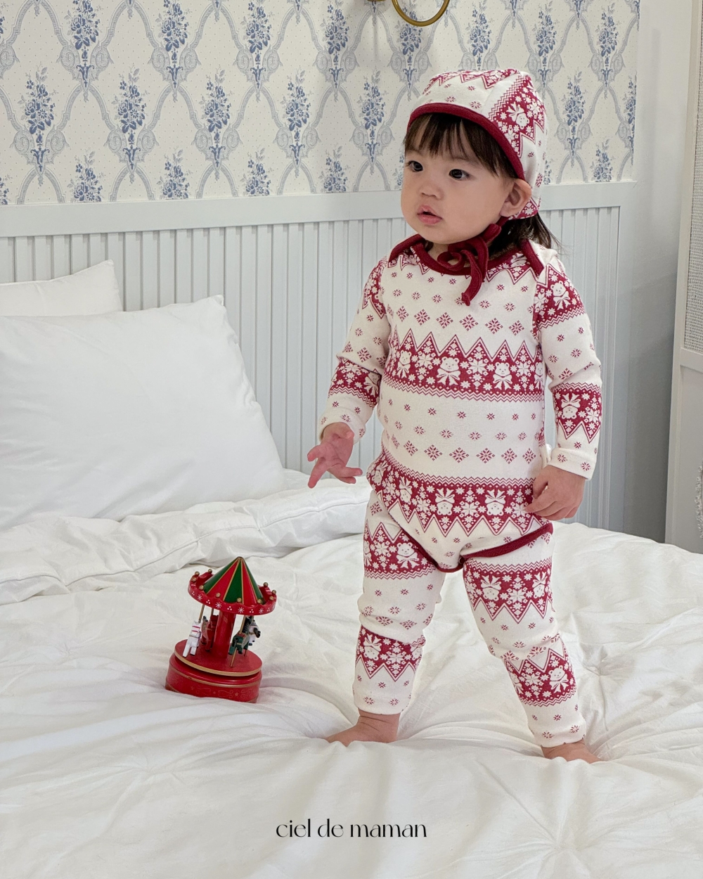 Cieldemaman13｜(3M~15M)  小熊包屁衣套裝含帽子