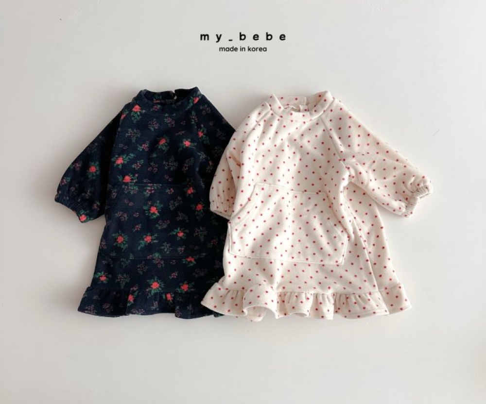 my_bebe43｜(-12m-7y)  荷葉邊連身裙