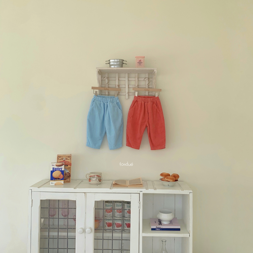 Fondue 02｜(75cm-120cm)  口袋條紋絨毛長褲