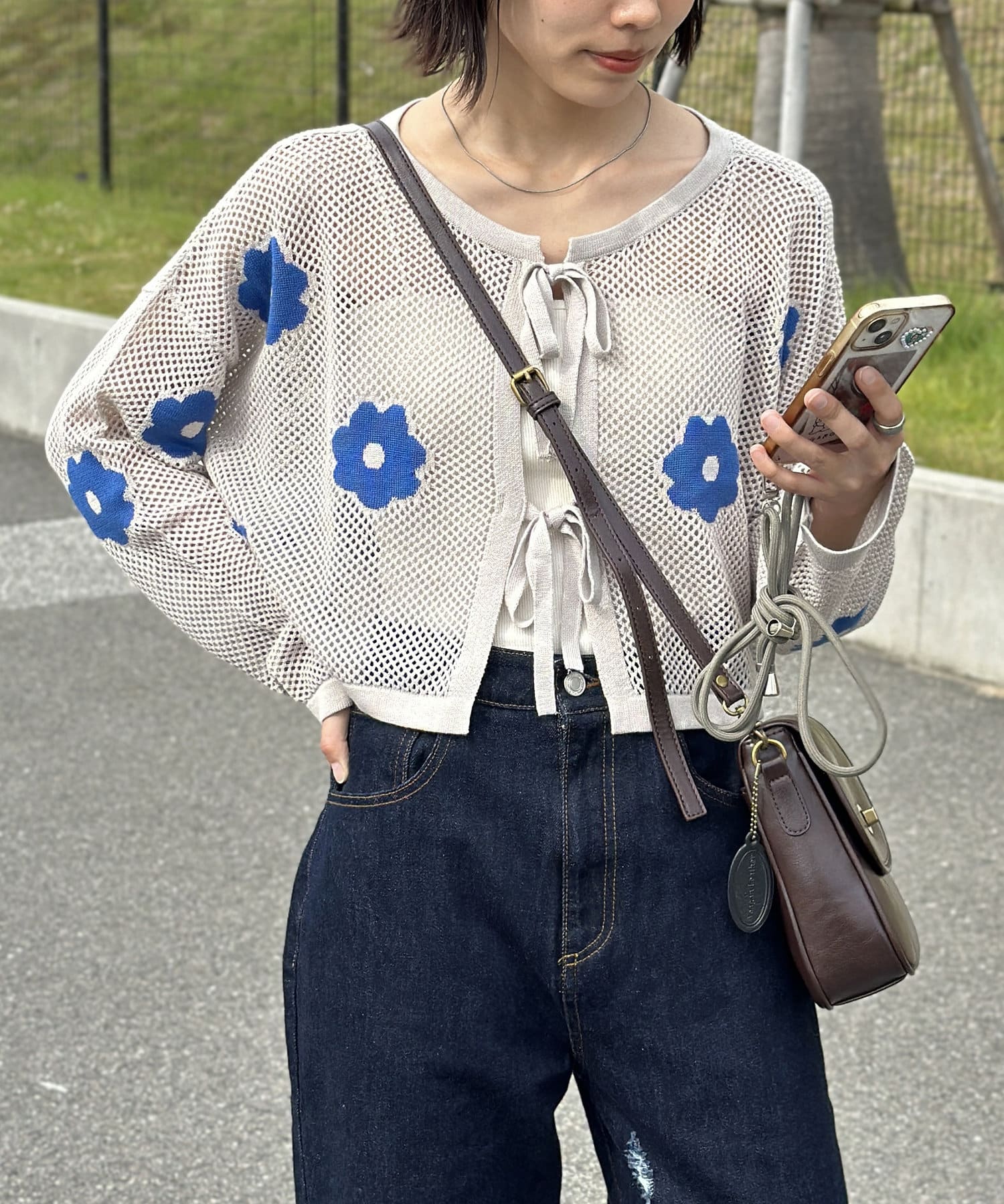 CPCM 花朵開襟衫/兩面穿