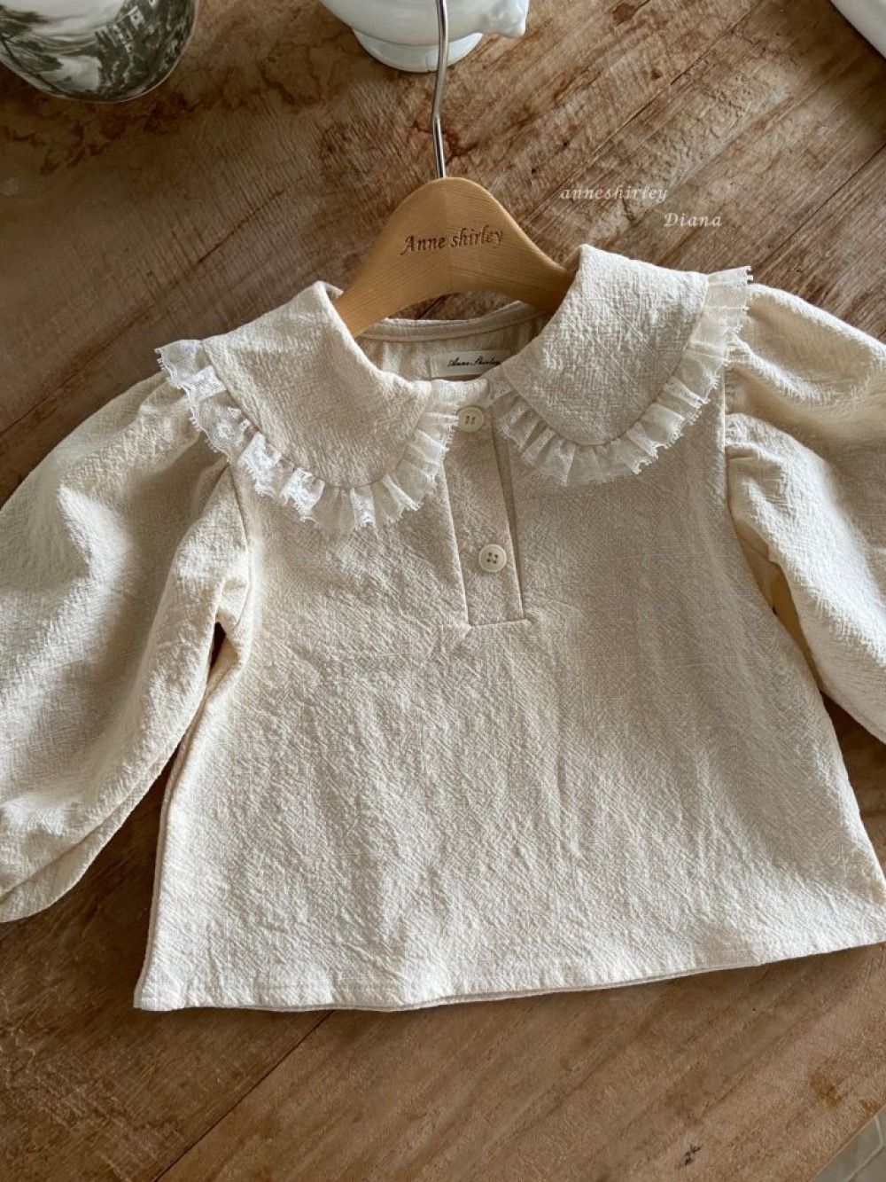 Anne Shirley40｜(3m-5y) 1色經典百搭蕾絲圓領襯衫