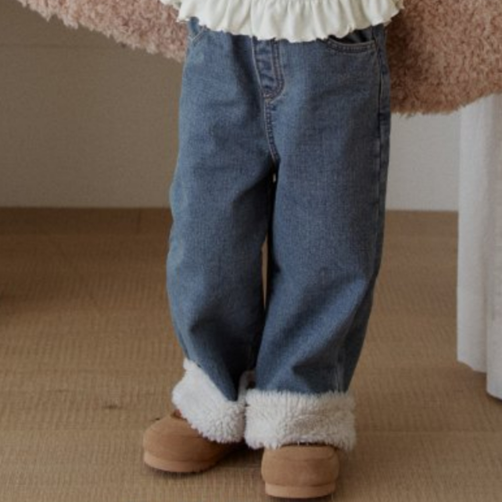 BANANAJ52｜(83-127cm)  奶油暖絨牛仔褲