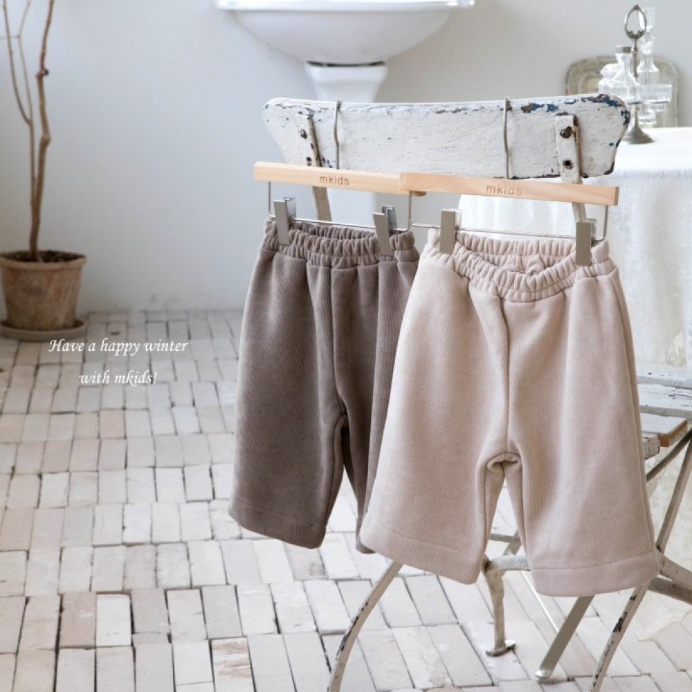 M-KIDS20｜(65-115cm) 2色燈心絨軟綿直筒長褲