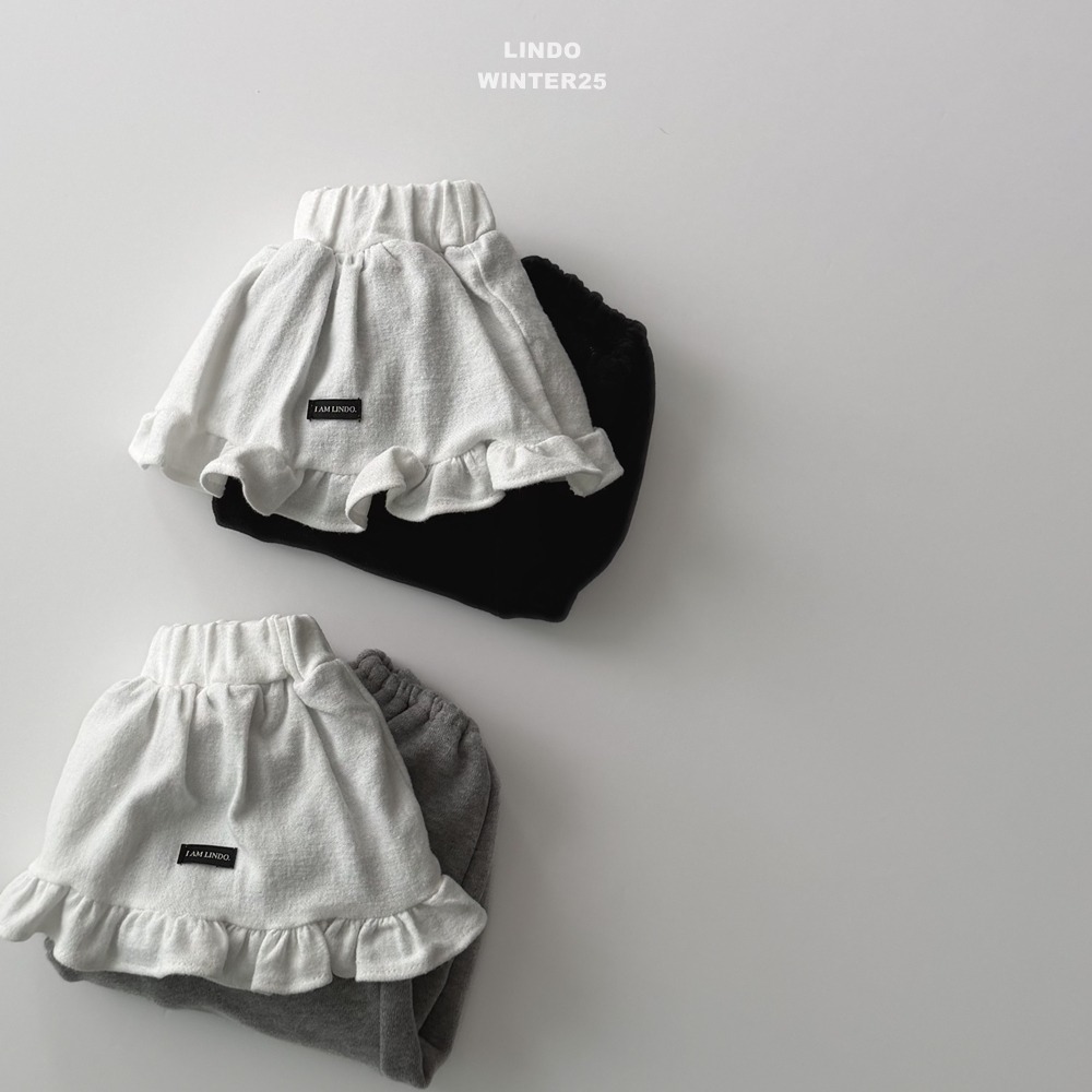 Lindo37｜(80cm-125cm) 荷葉圍裙縮口褲