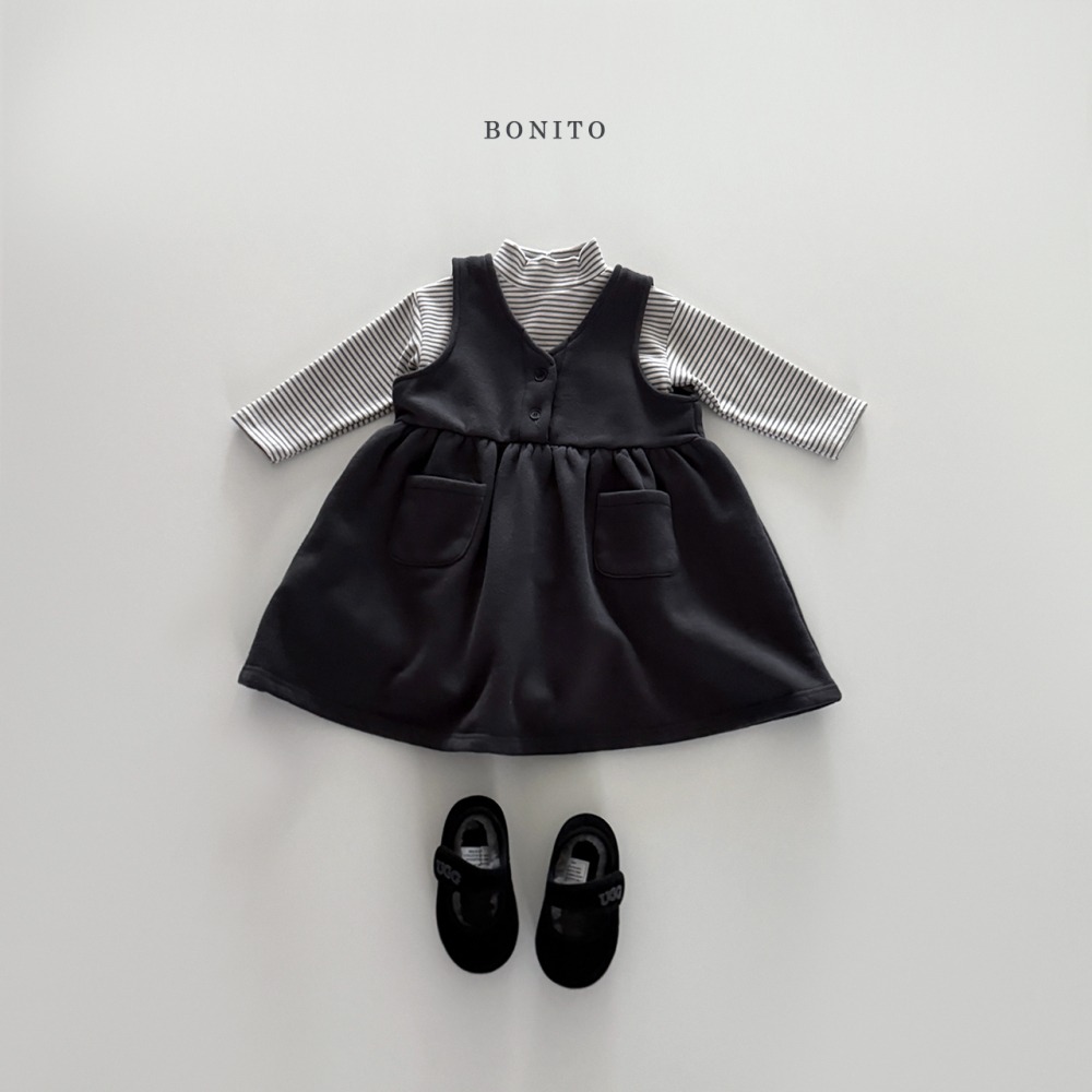 Bonito50|(75cm-125cm) 條紋中高領上衣5