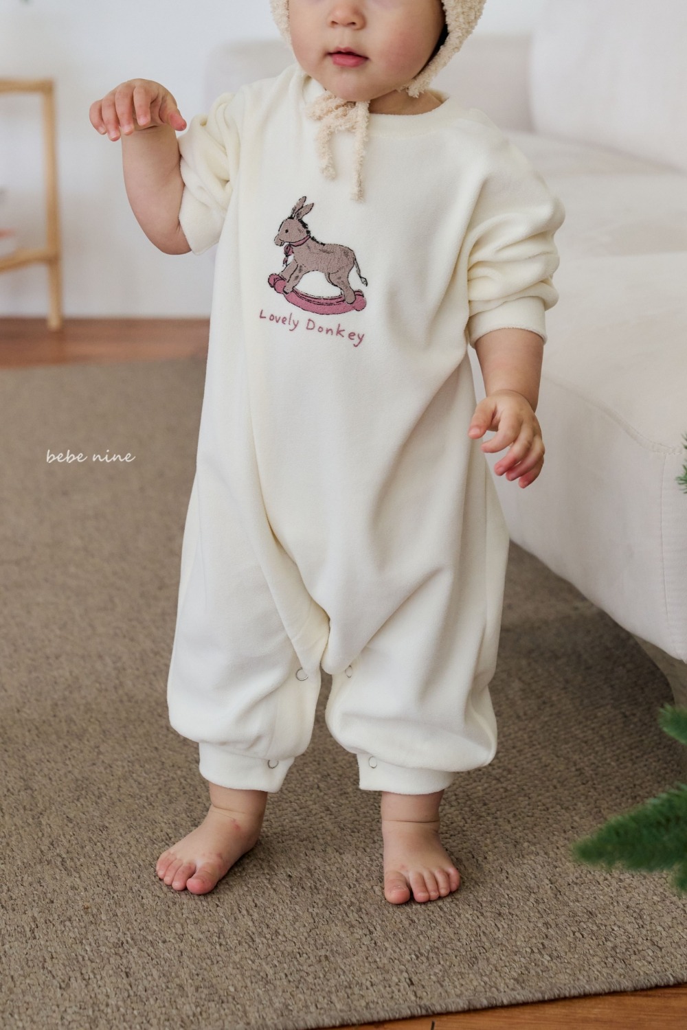 bebe nine16 (55cm-75cm) 3色小驢印花連身衣