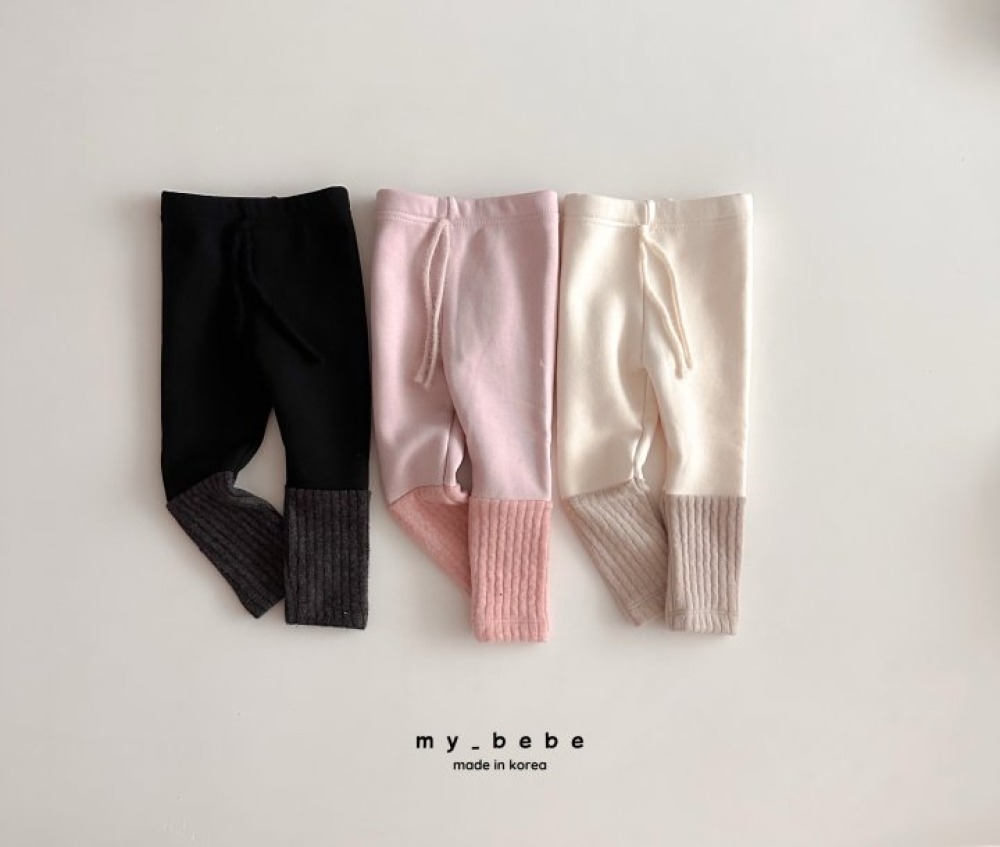 my_bebe18｜(-12m-7y) 刷毛撞色緊身褲
