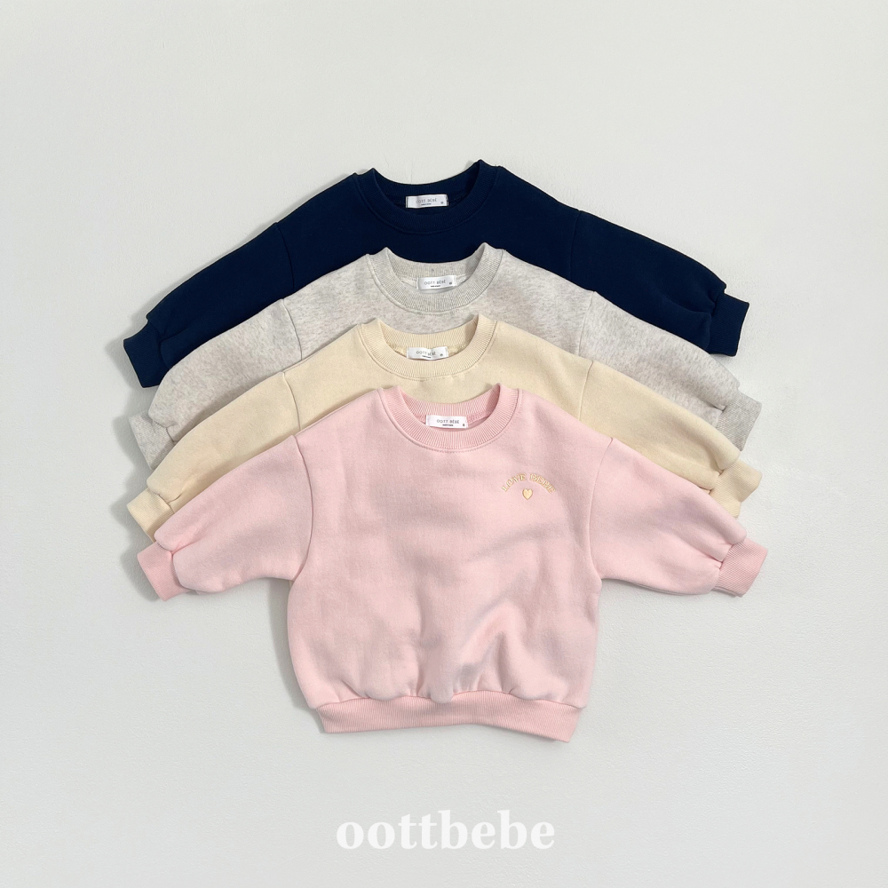 Oottbebe86｜(1y-7y)  愛心刺繡休閒套裝