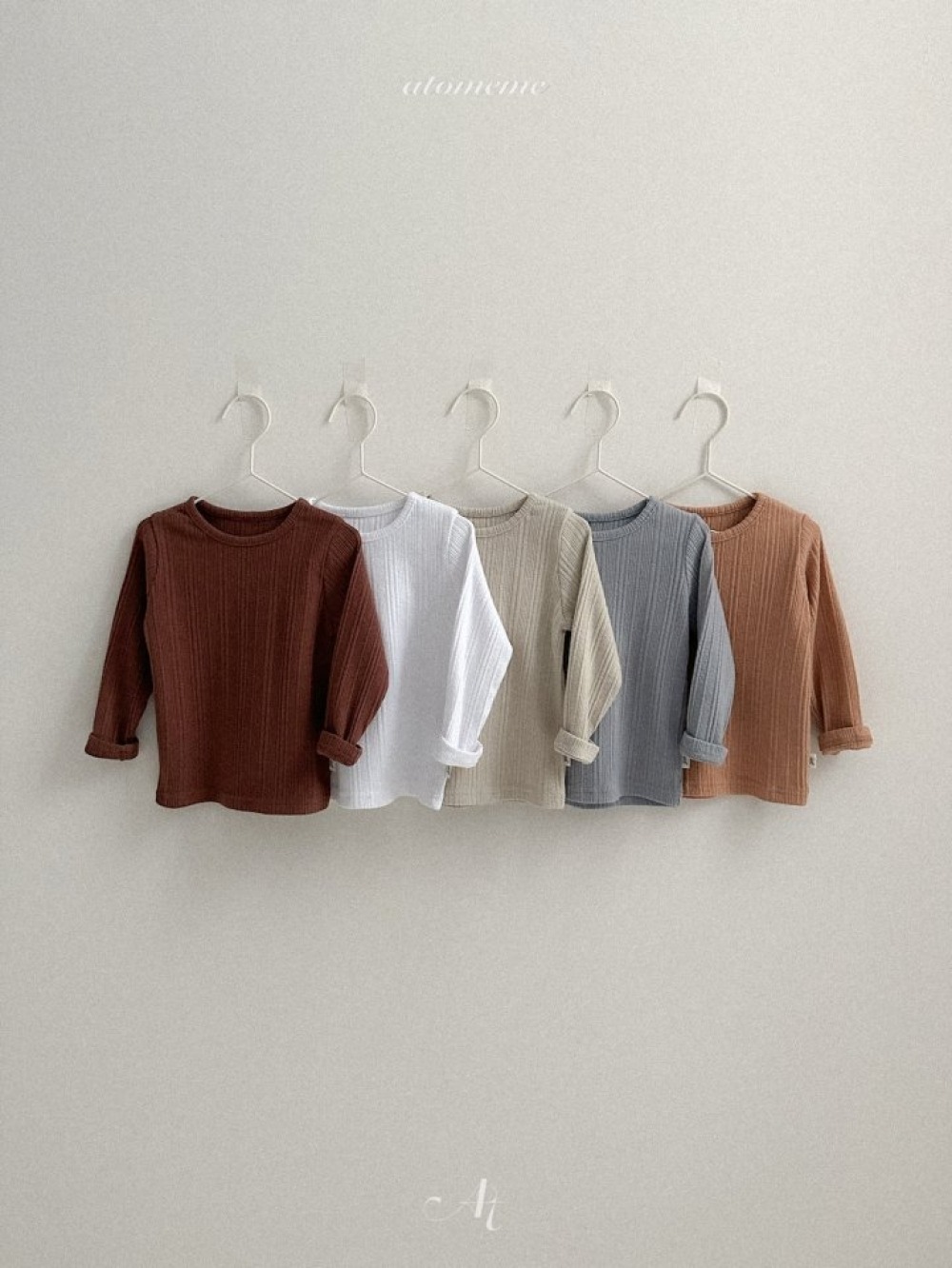 Atomeme05｜(70cm-110cm) 簡約羅紋素面上衣