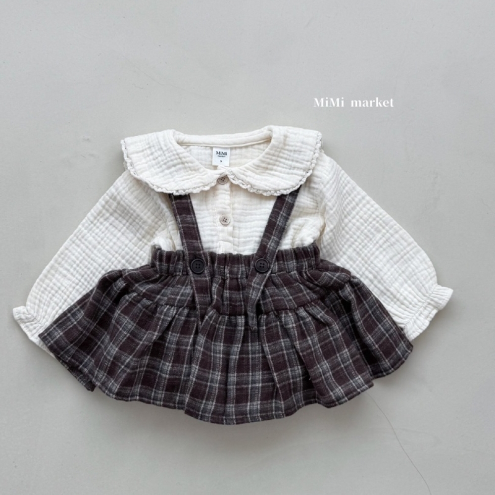 mimi market21 (65-85cm) 格紋吊帶裙5