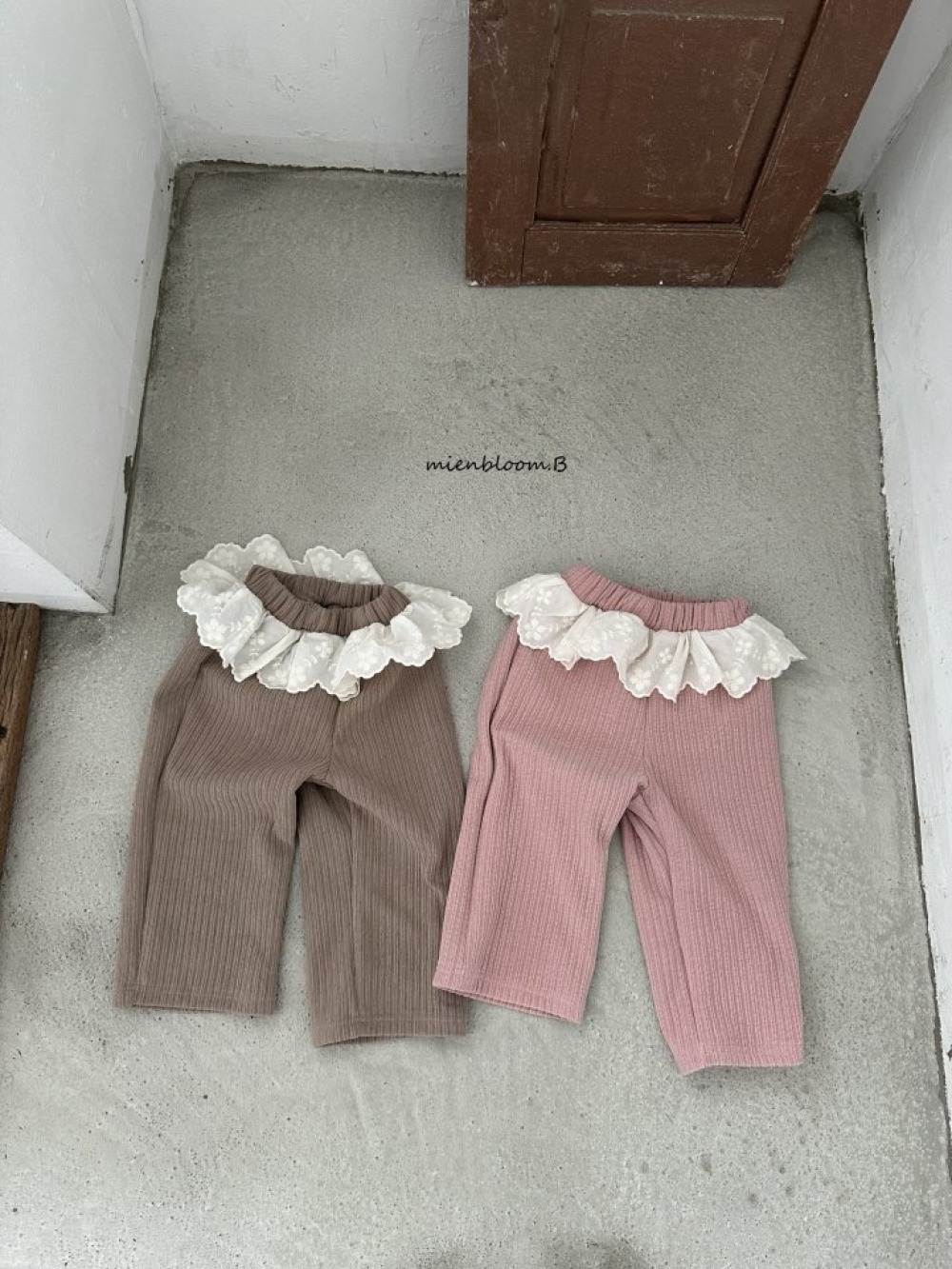 Bloom.b38｜(0m-24m/85cm-125cm) 蕾絲裙擺刷絨長褲