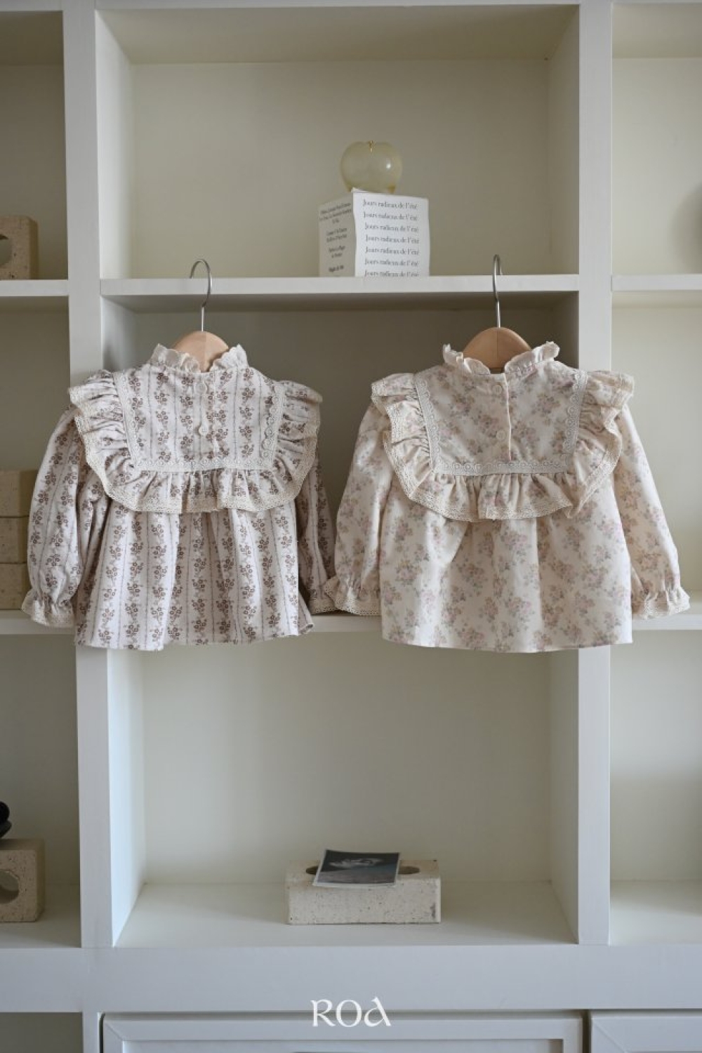 ROA16｜(80cm-120cm) 2色復古碎花長袖上衣