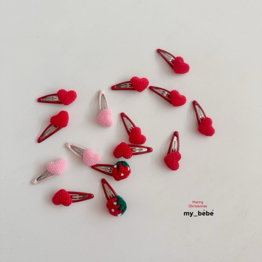 my_bebe56｜(Free)  愛心草莓髮夾