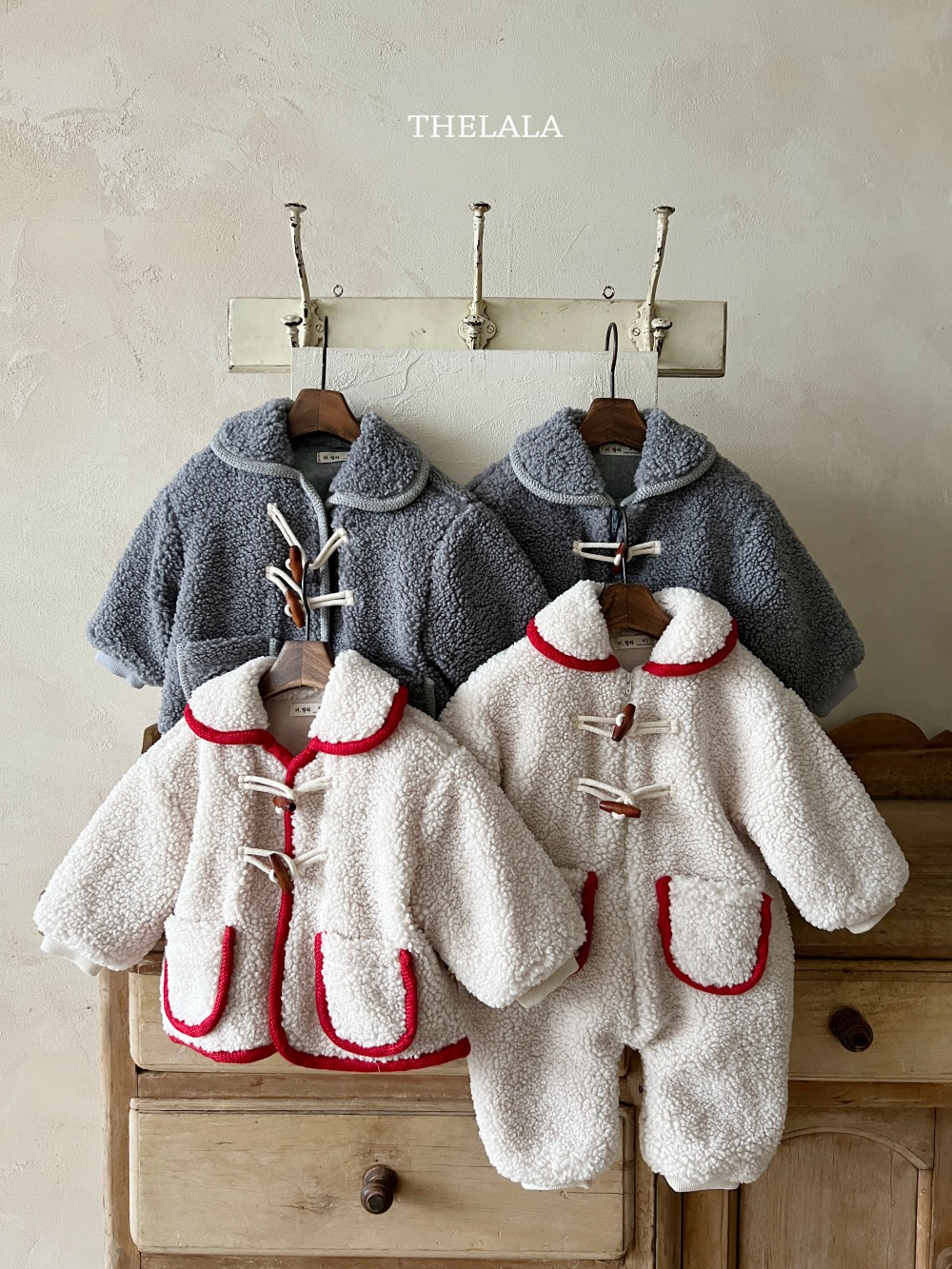 thelala23｜ (1y-6y) 毛毛牛角扣滾邊外套