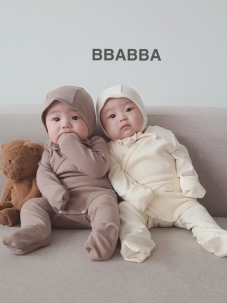 BBABBA34｜(60cm-83cm) 2色素色包屁套裝組含帽子