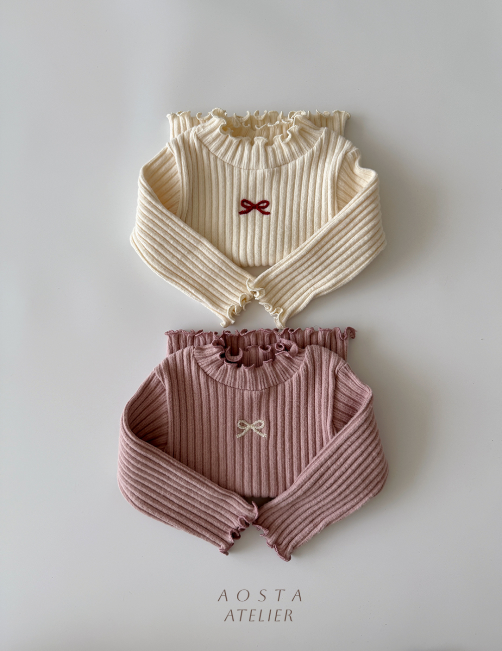 AOSTA09｜(6m-5y) 磨毛蝴蝶捲邊上衣