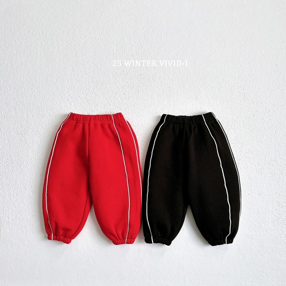 vivid13｜(78cm-125cm) 線條內刷毛休閒縮口褲