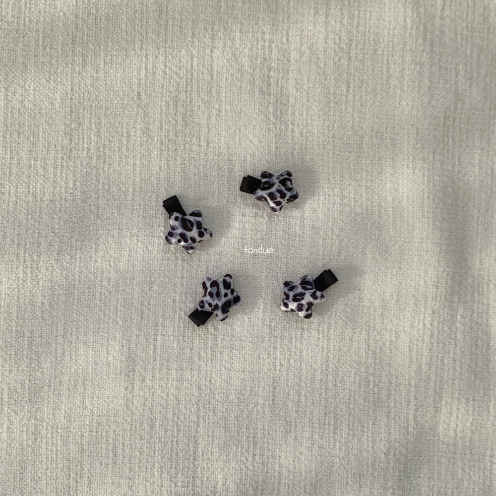 Fondue 38｜(Free)  豹紋星星髮夾