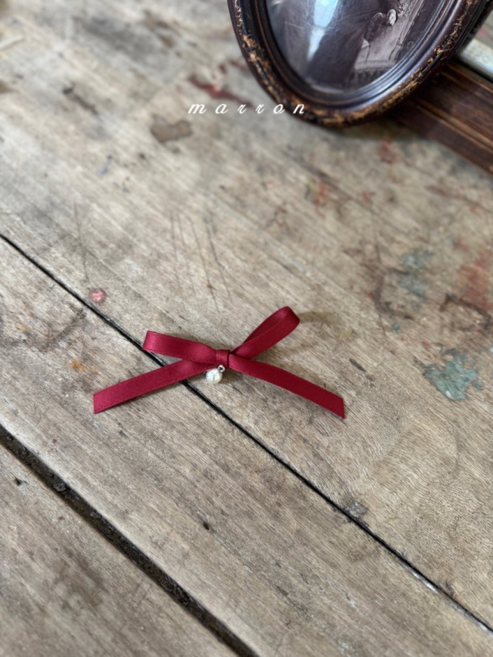 Marron 78｜(free) 蝴蝶結珍珠別針