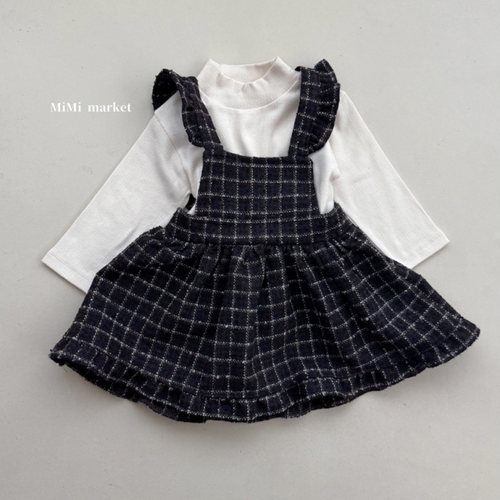mimi market01|(65-85cm) 格紋圍裙洋裝3