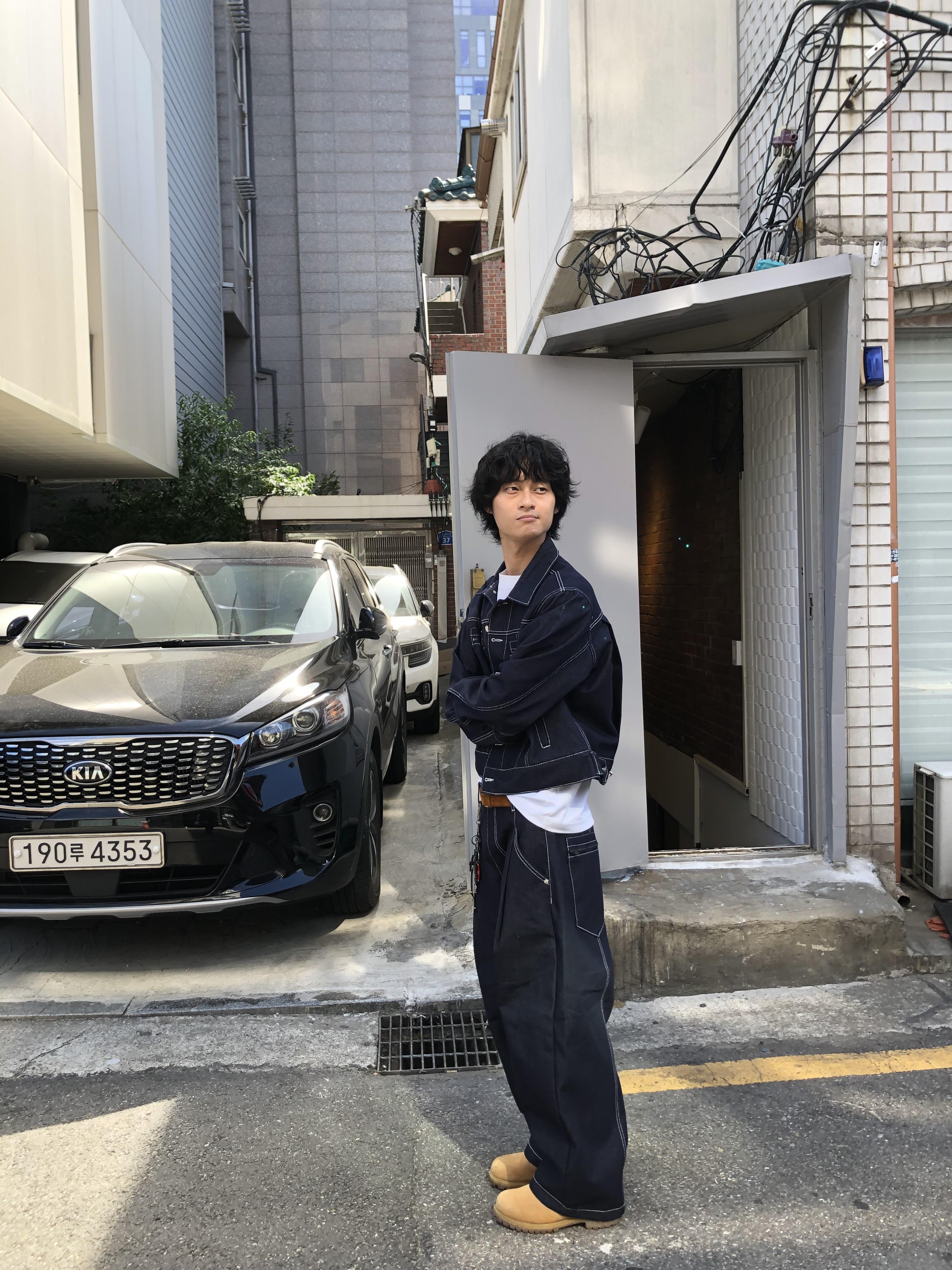 美式街頭 獨特縫線 牛仔套裝 短版 外套 - 2C16