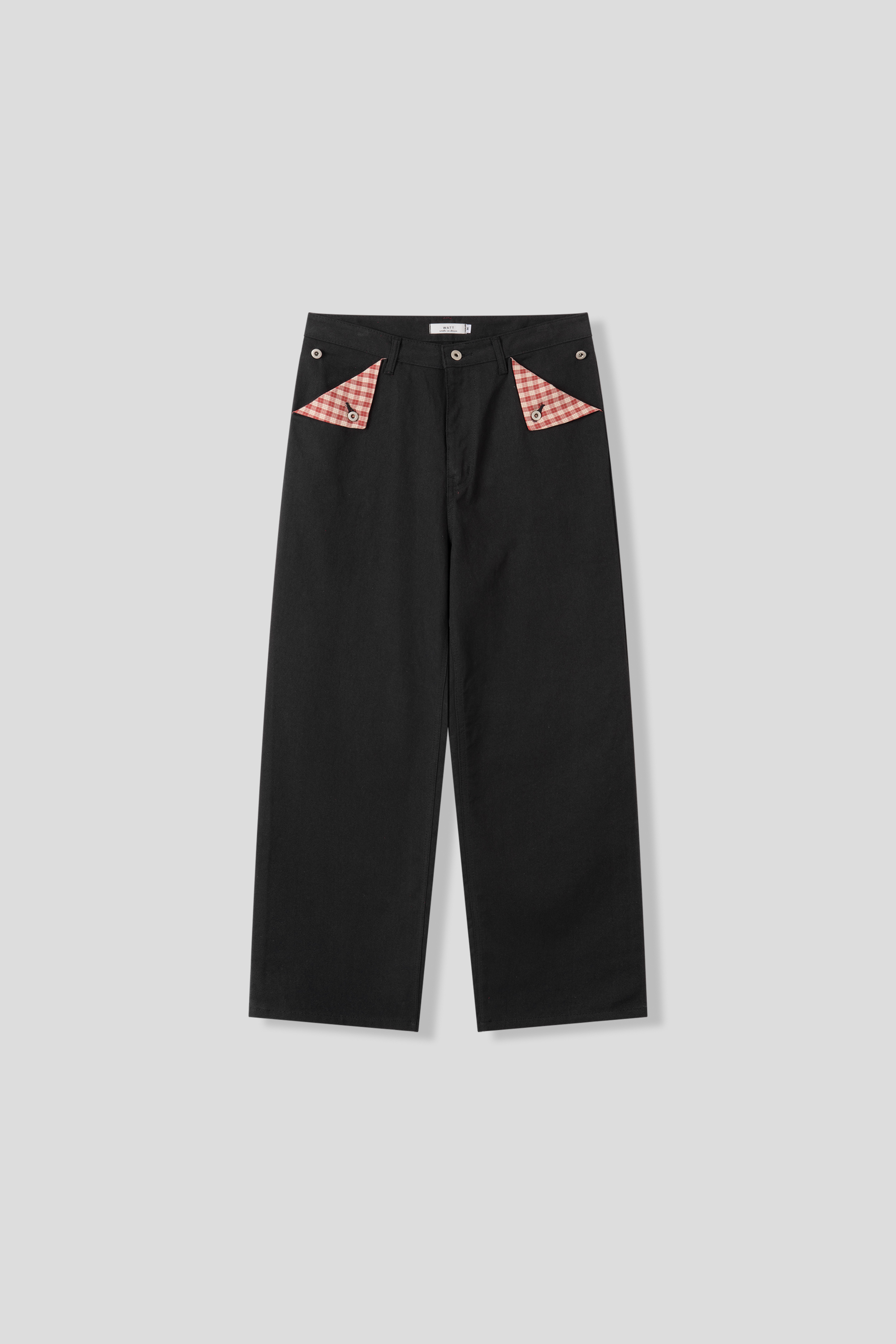 日系街頭 畫龍點睛 格紋設計 微寬褲 - 2C22