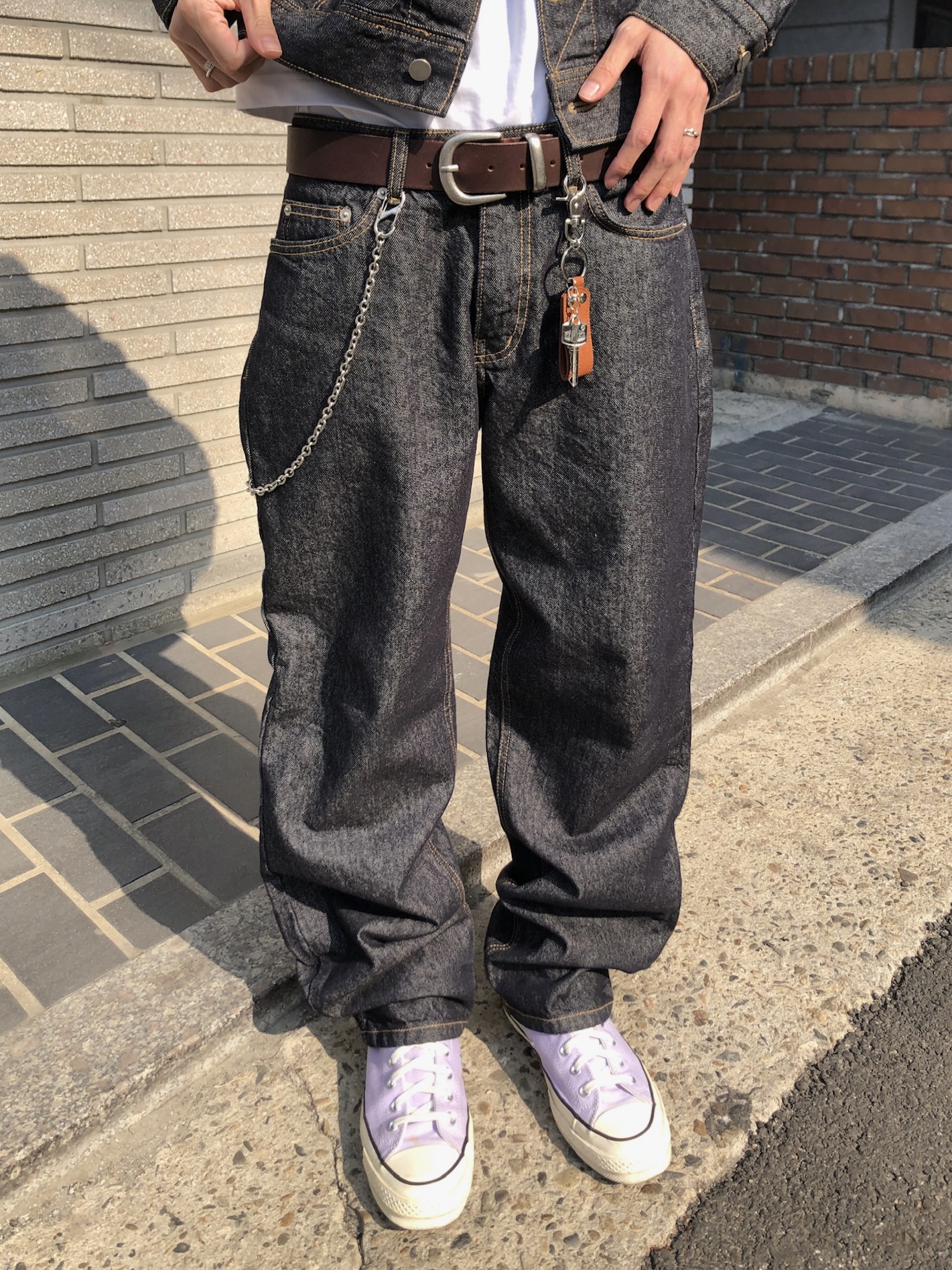 歐美 高街經典 修身直筒 牛仔褲 (set - up) - 1C14