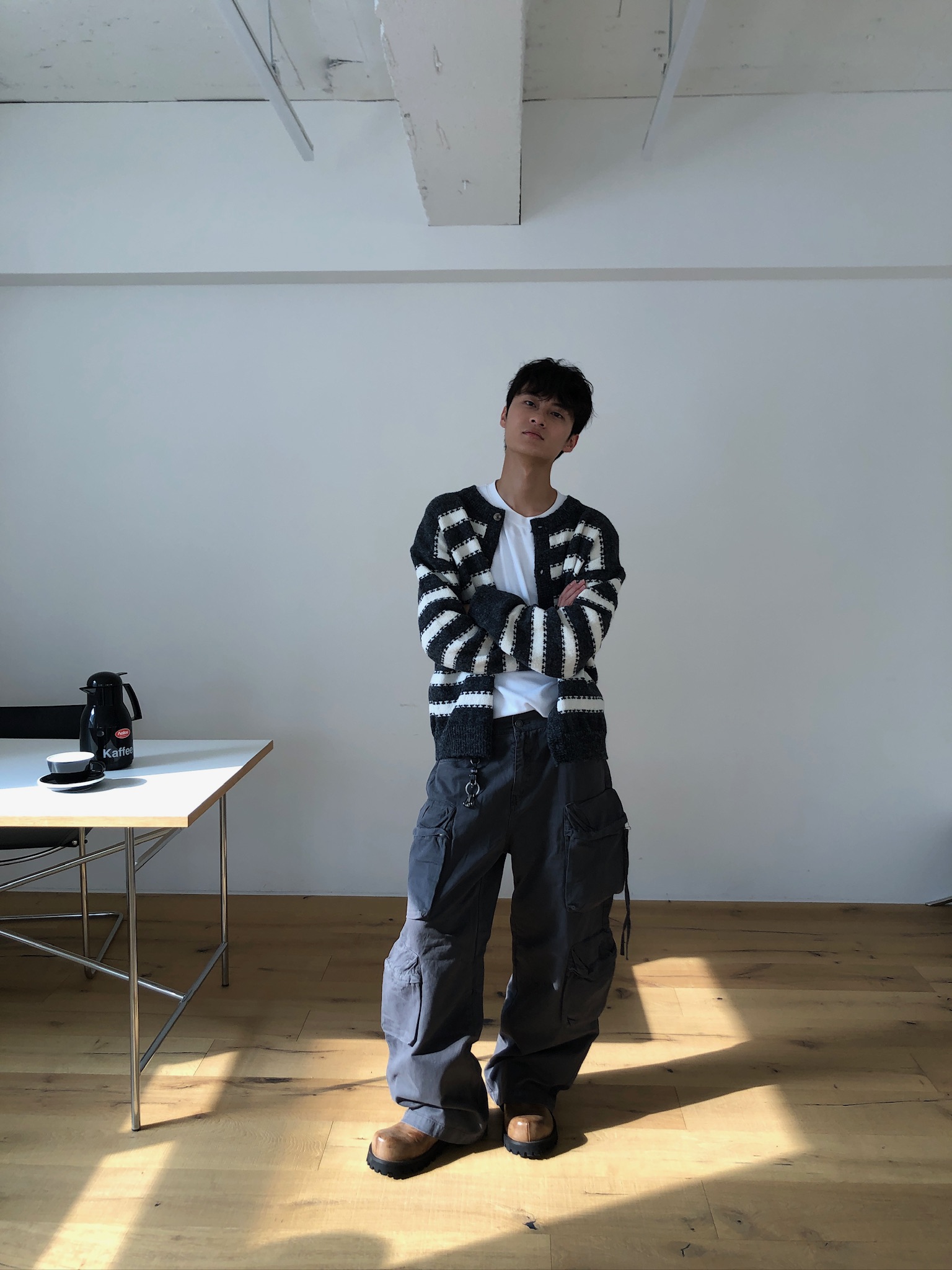 韓系街頭 立體工裝 多重大口袋 寬褲 - 3C7