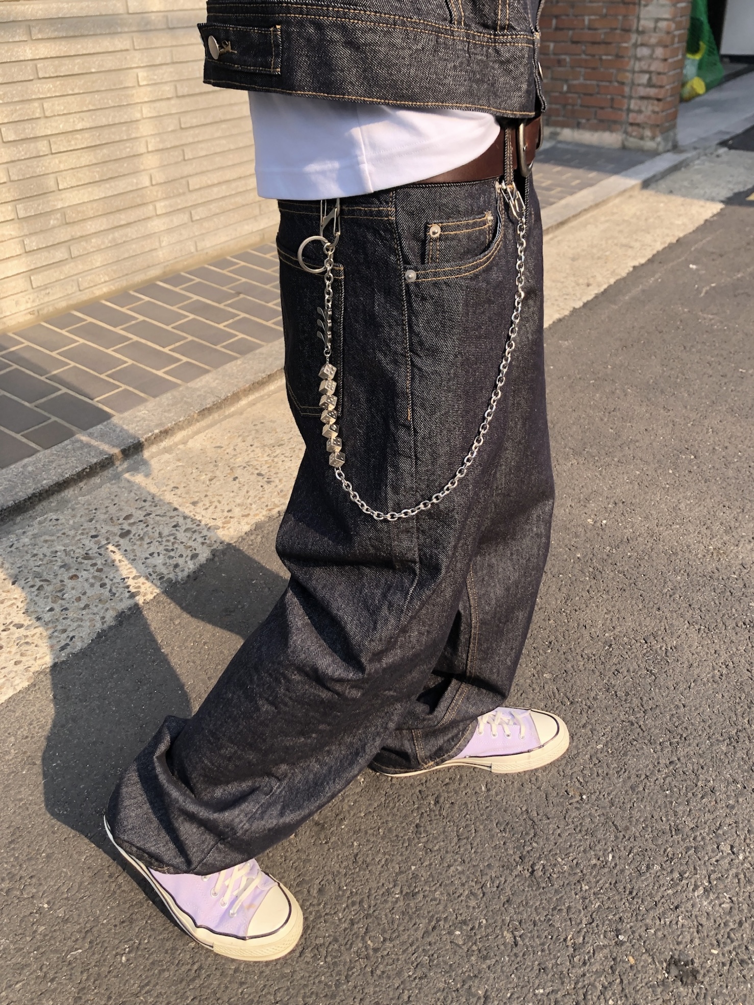 歐美 高街經典 修身直筒 牛仔褲 (set - up) - 1C12