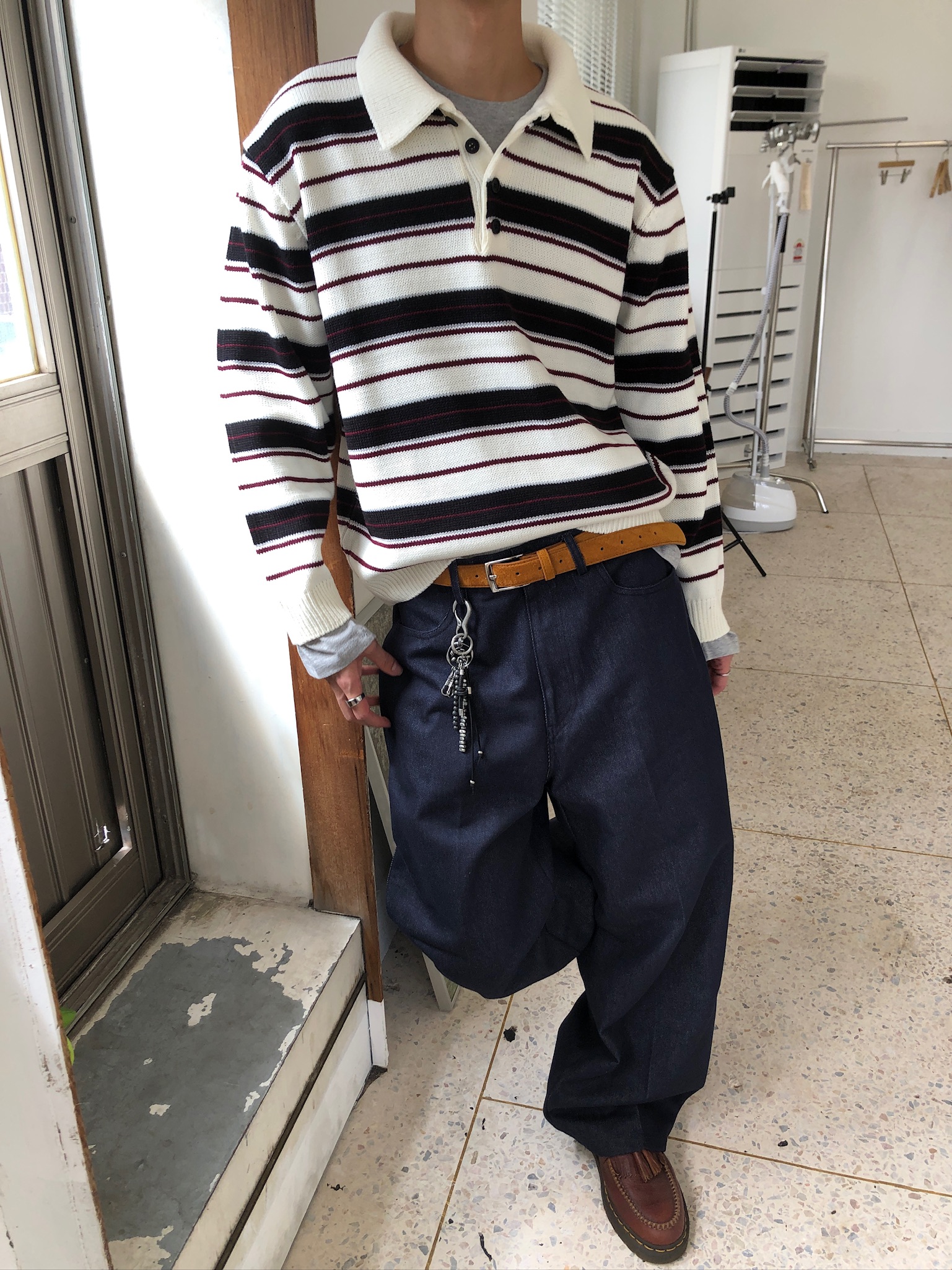 倫敦街頭 星辰大海 高級印染 原牛 寬褲 - 1C4