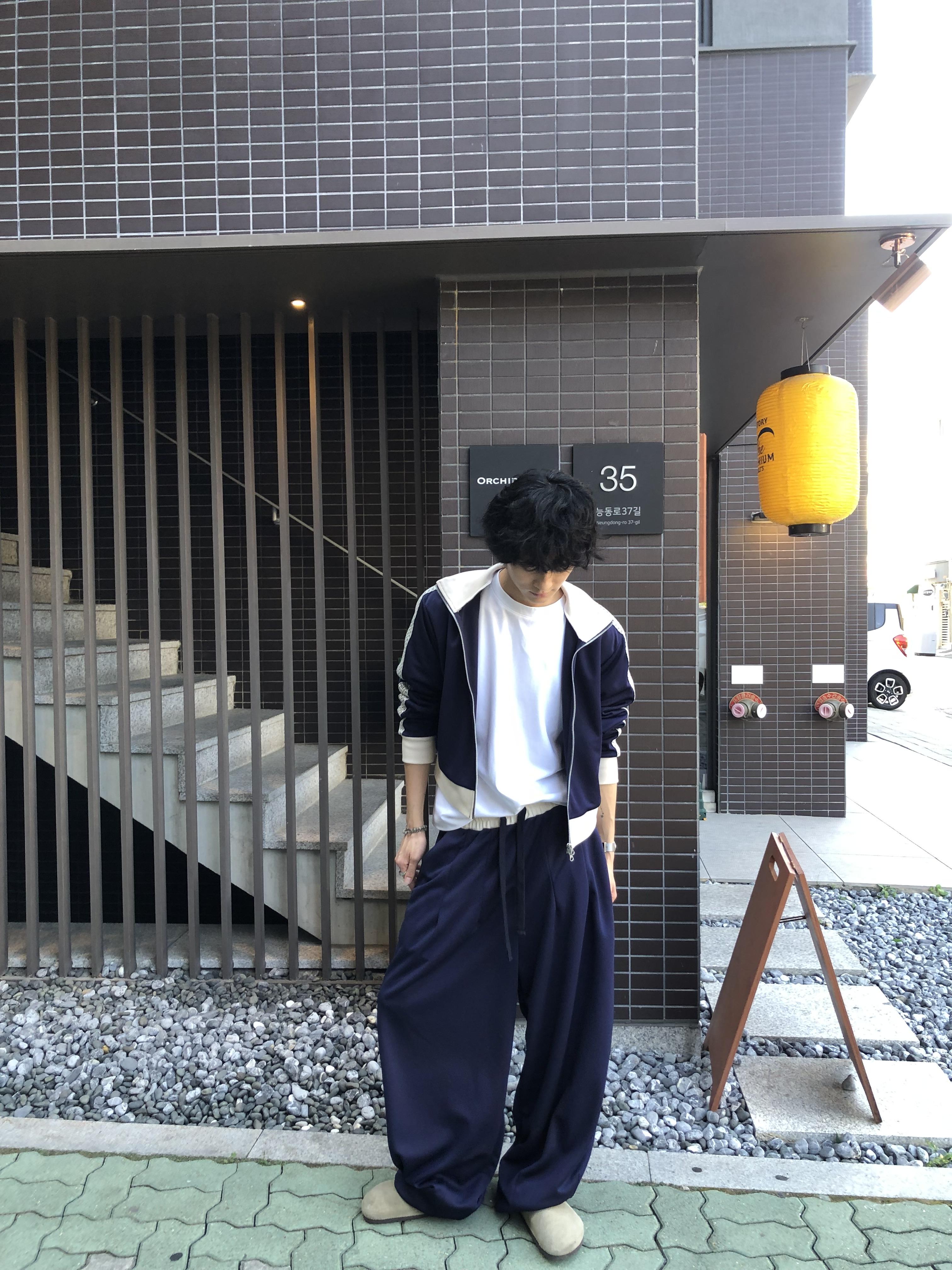 印地安格紋 文藝感 運動配色套裝 寬版 長褲 - 3C17