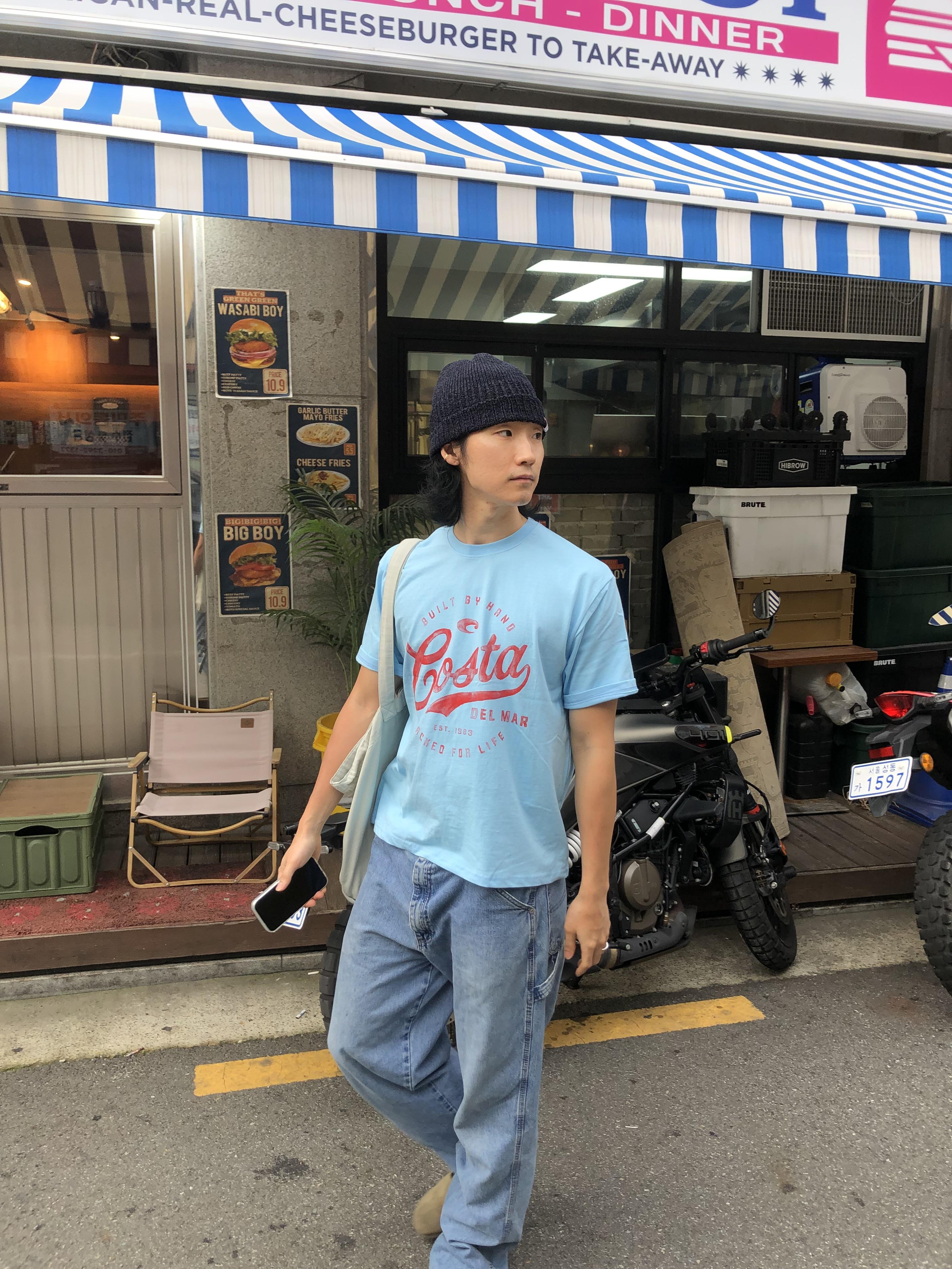 Costa 可愛街頭 印刷設計 寬版 短袖 上衣 - 3C5