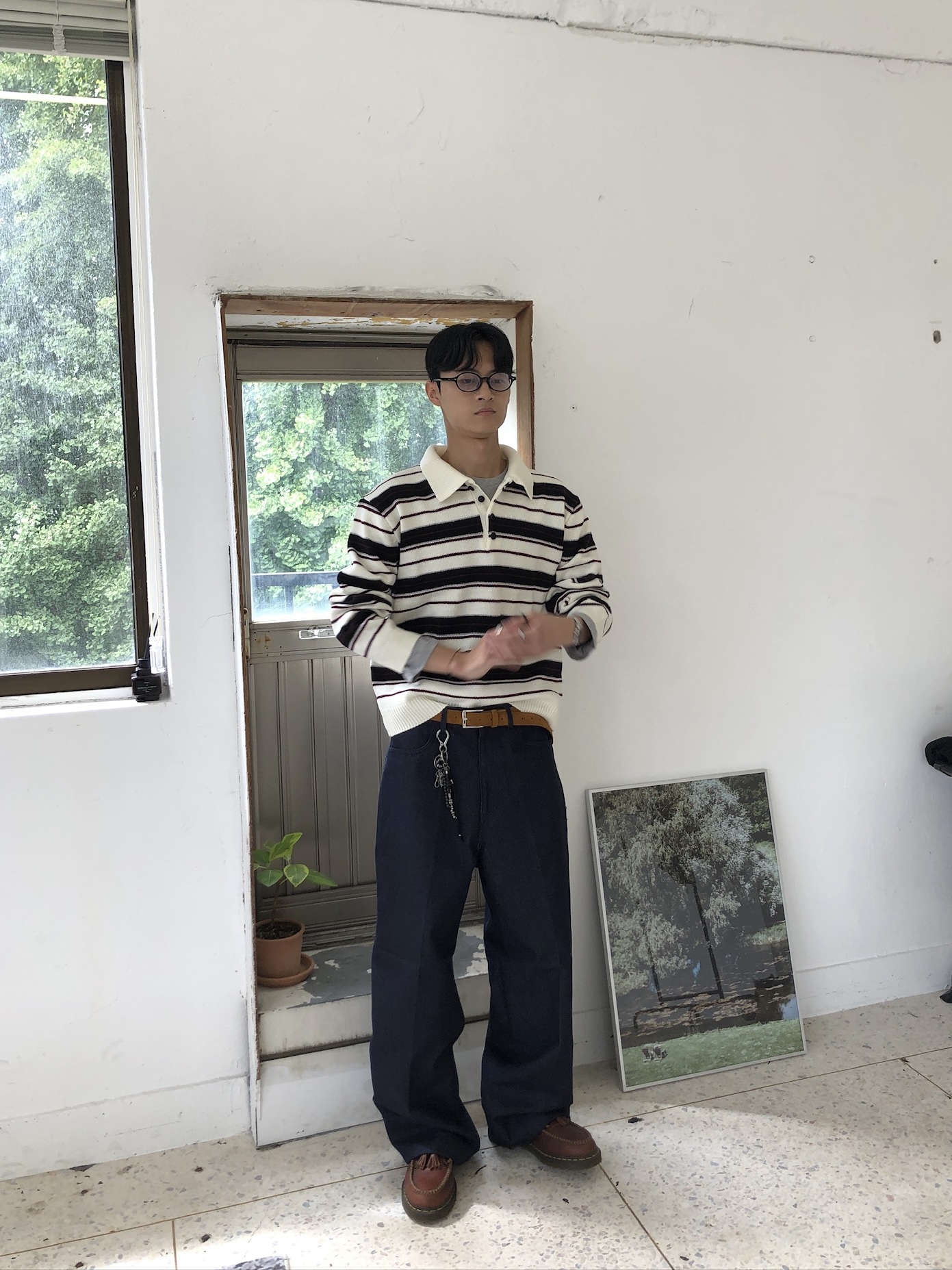 倫敦街頭 星辰大海 高級印染 原牛 寬褲 - 1C11