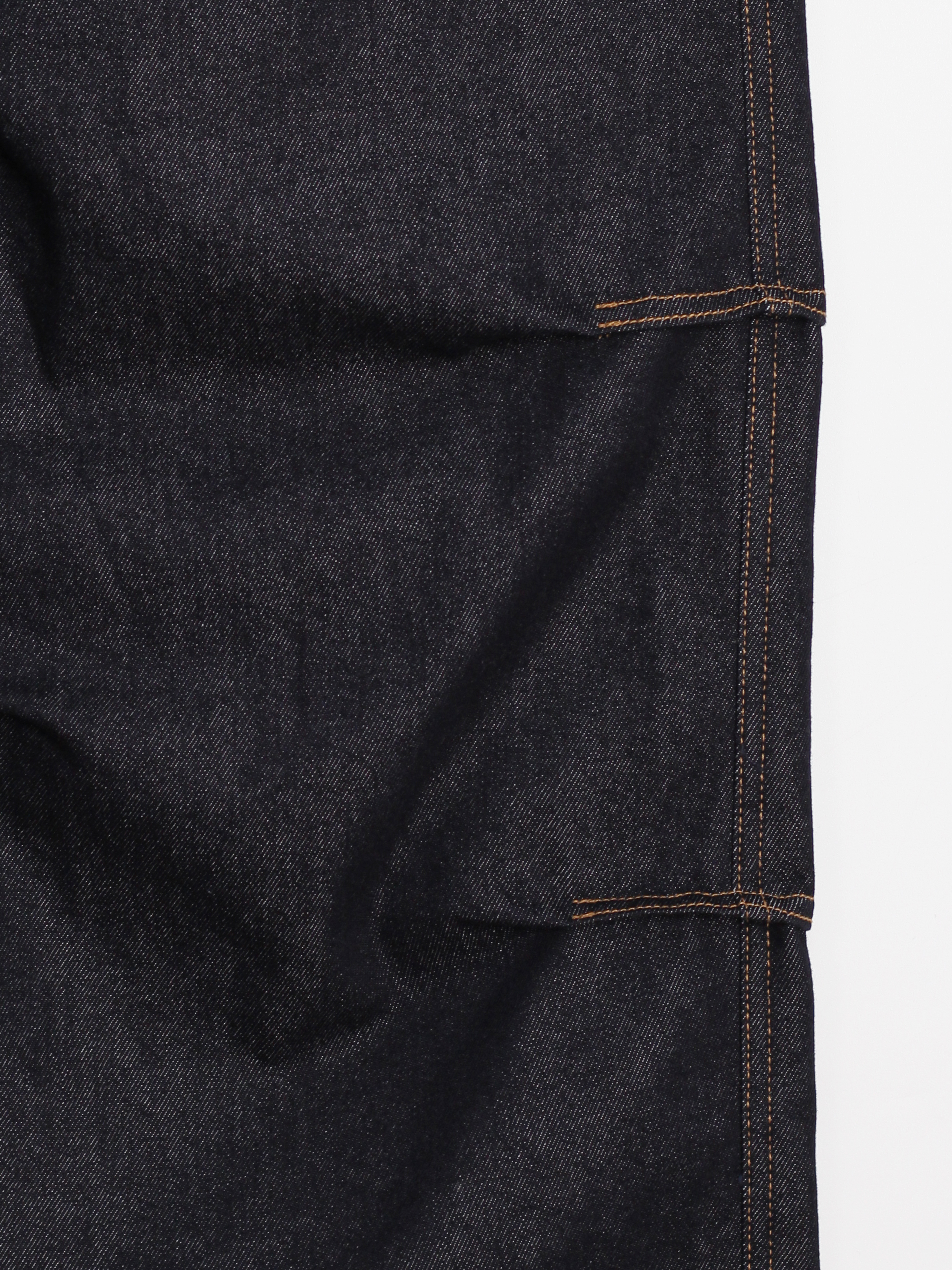 倫敦之眼 三層抓皺 短縫線 原牛 微寬褲 - 1C24