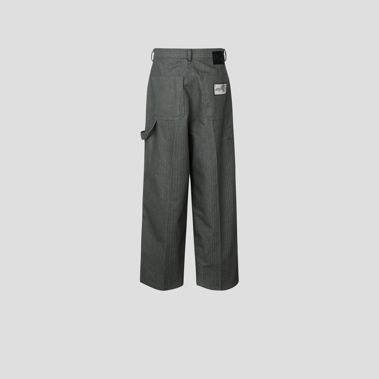 人字紋 小貼片刺繡 寬版直筒 原牛褲 - 3C19