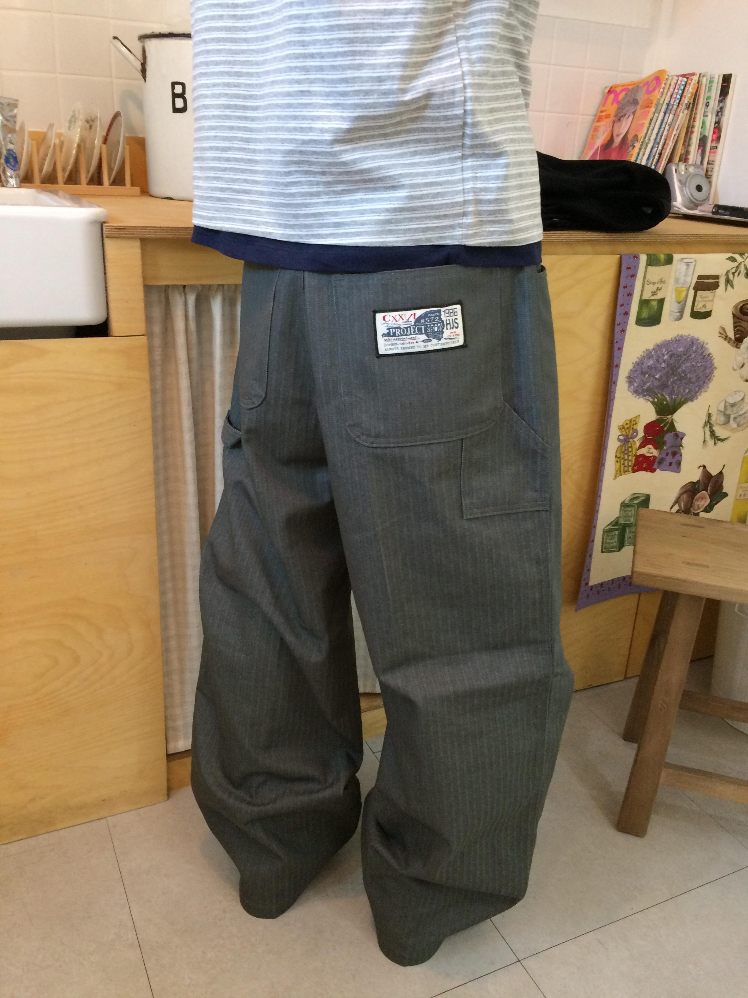 人字紋 小貼片刺繡 寬版直筒 原牛褲 - 3C13