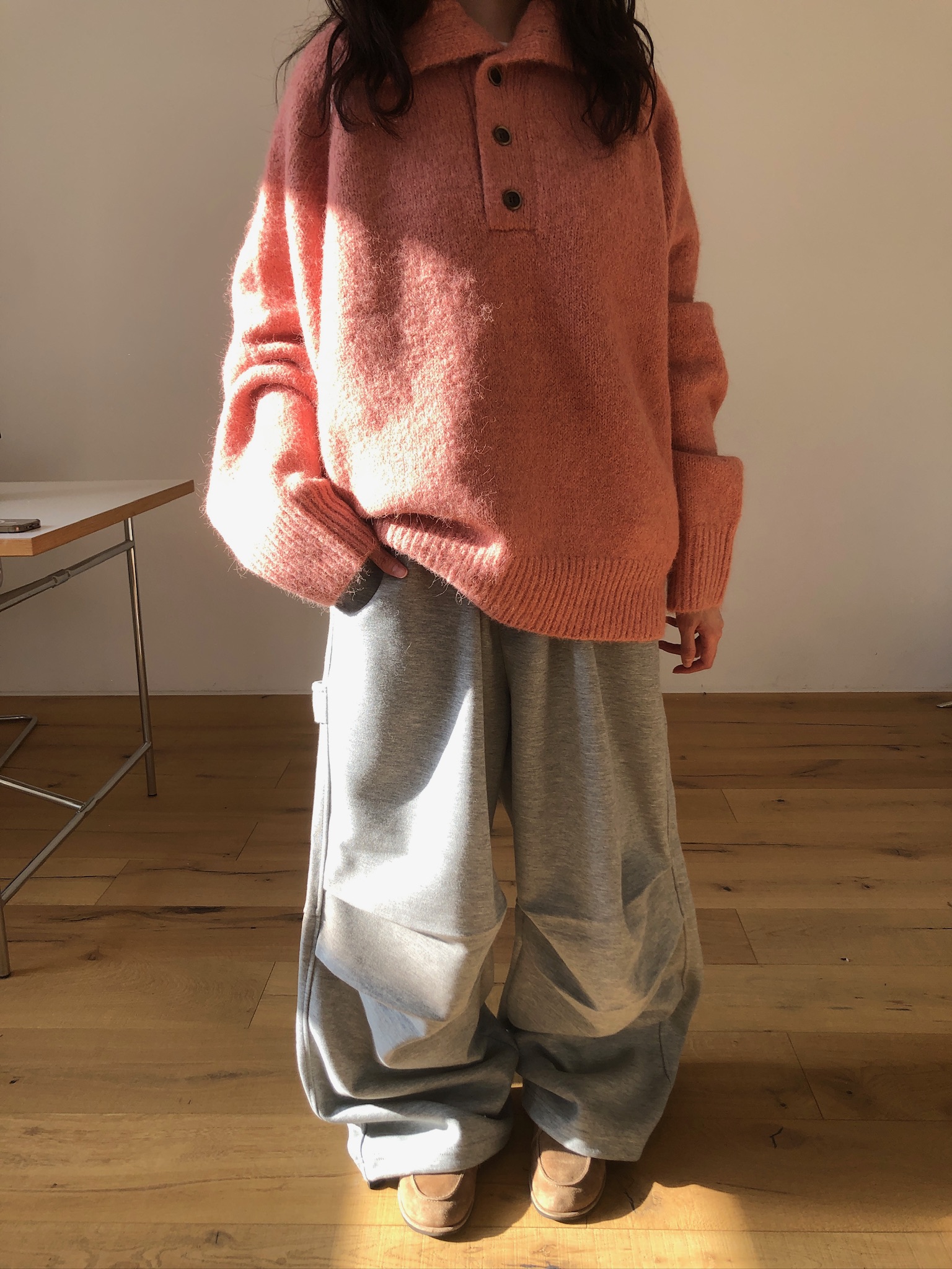 層疊口袋 降落傘 空氣棉 寬版棉褲 - 4C11