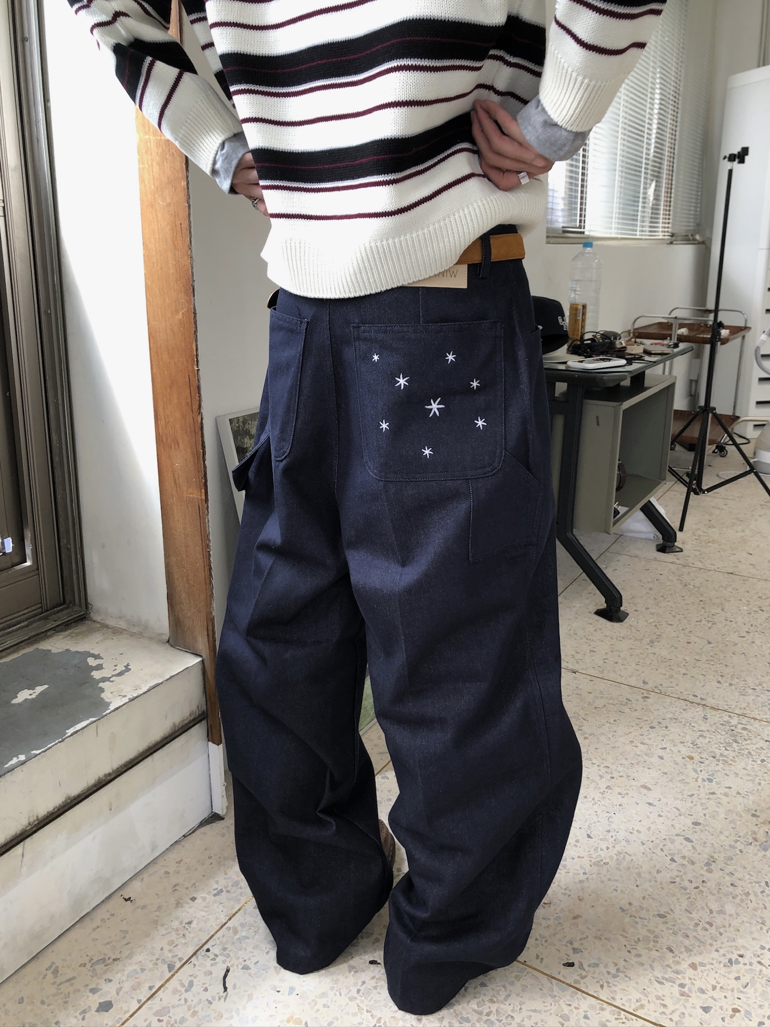 倫敦街頭 星辰大海 高級印染 原牛 寬褲 - 1C