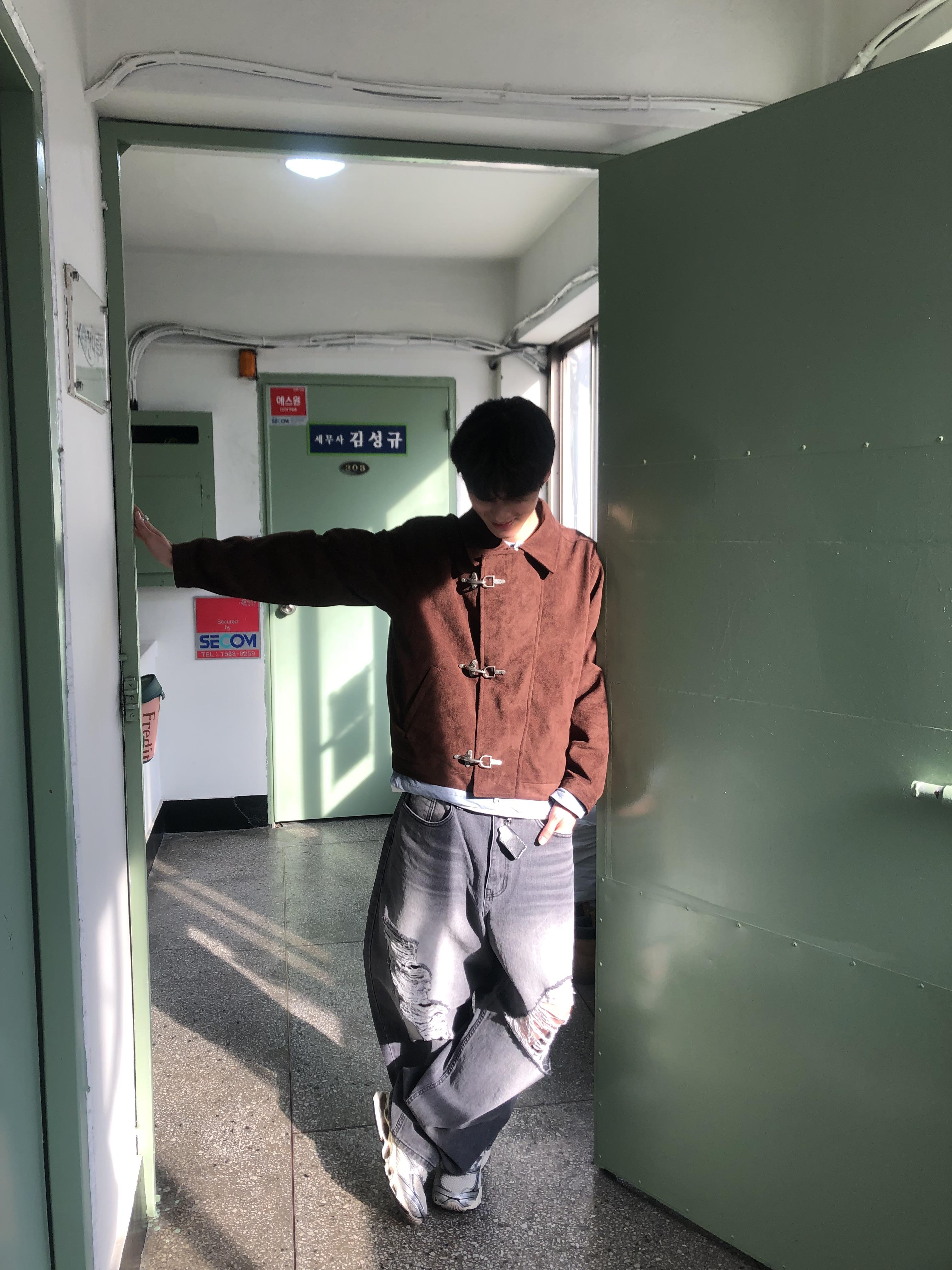 高檔布料 漸層刷色 街頭破洞 牛仔寬褲 - 2C13