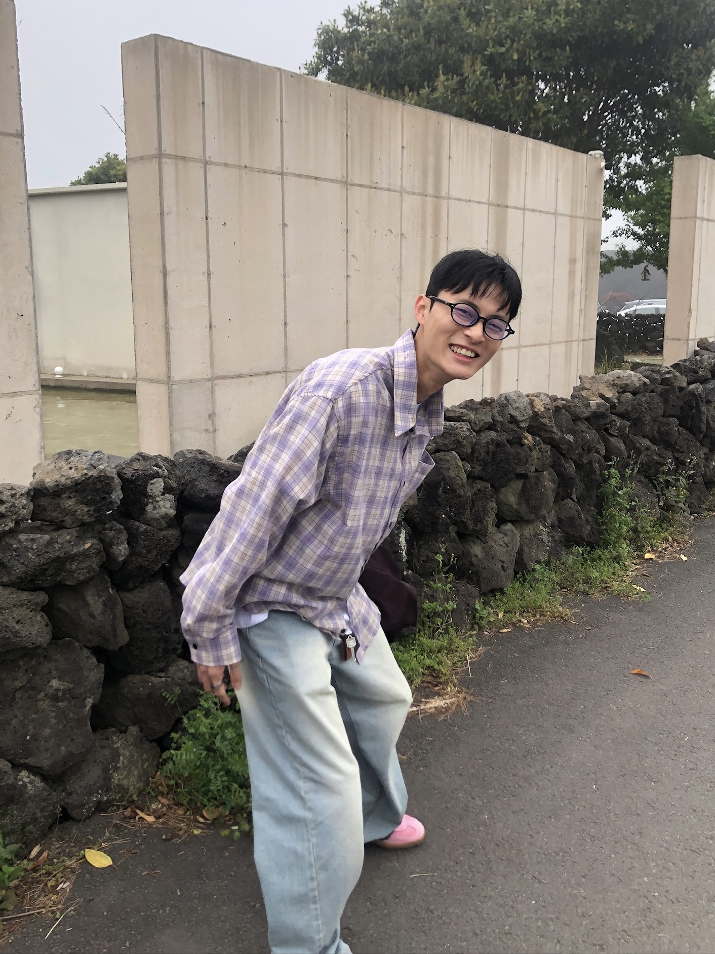 文藝浪漫派 夏季輕薄 撞色格紋 寬鬆襯衫 - 3C5