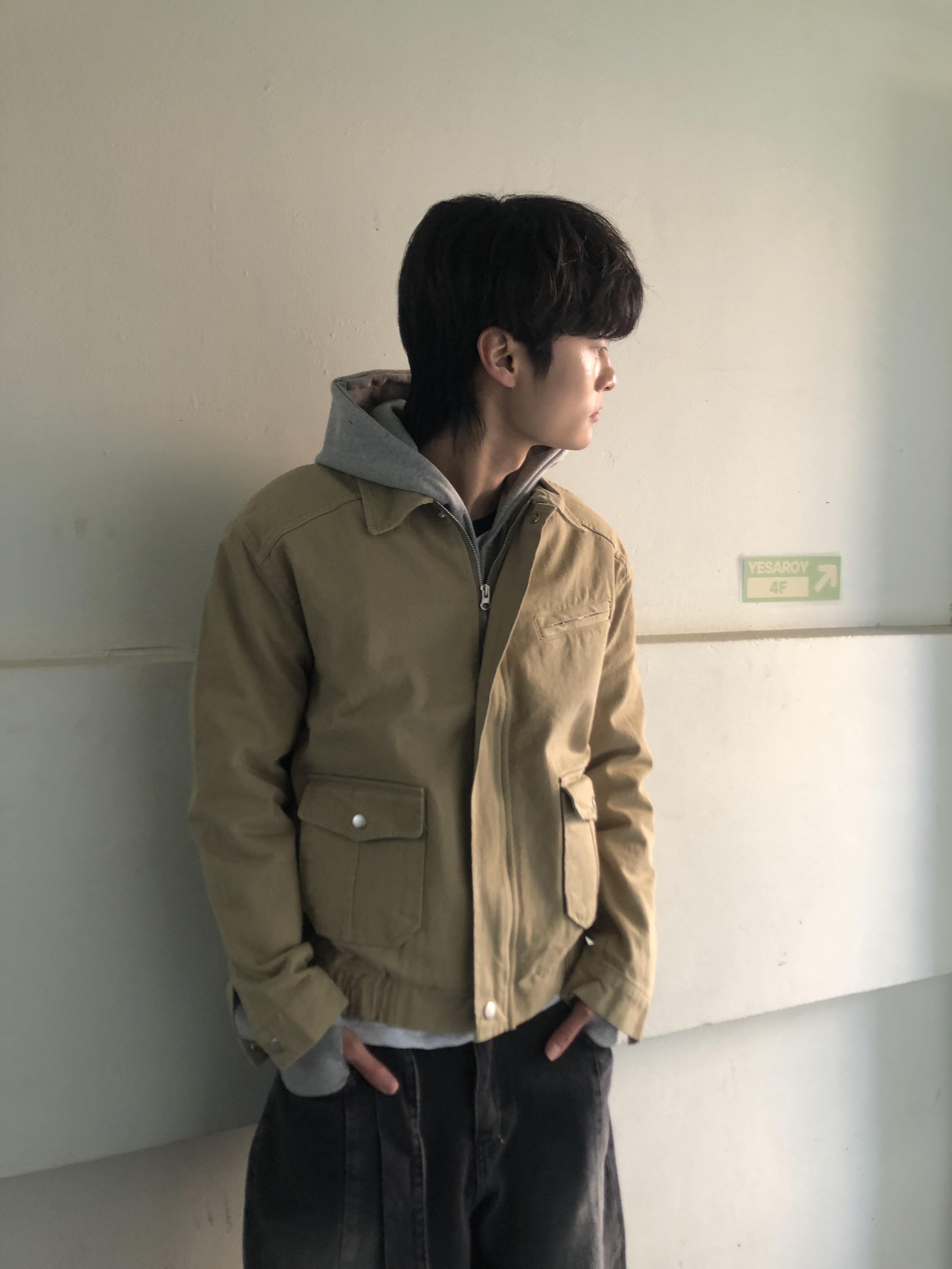 歐美經典款 雙口袋 微短版 牛津夾克 - 3C13