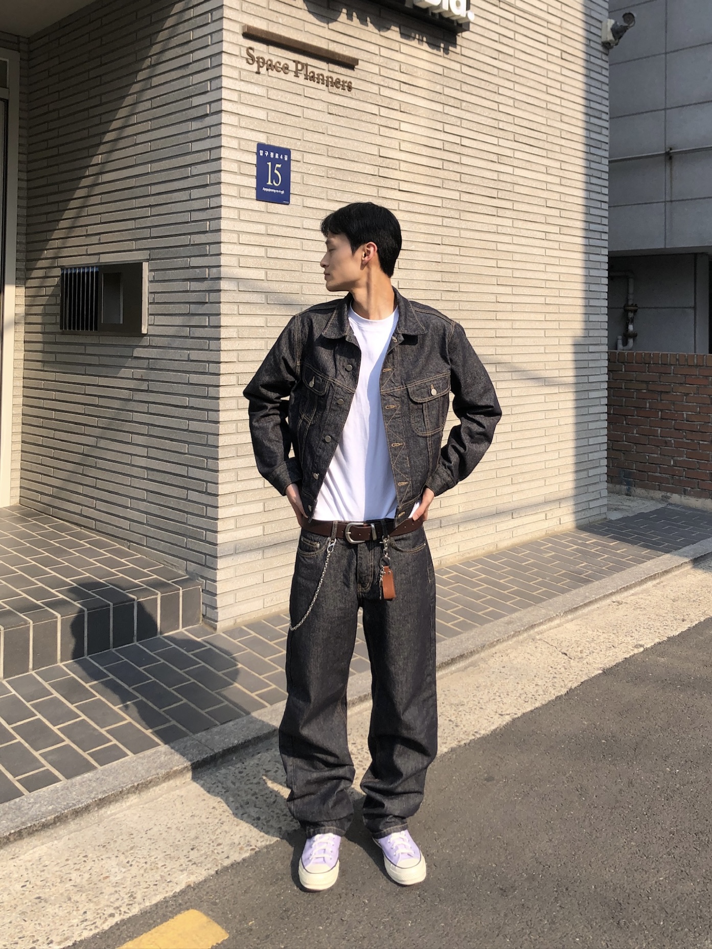 歐美 高街經典 修身直筒 牛仔褲 (set - up) - 1C13