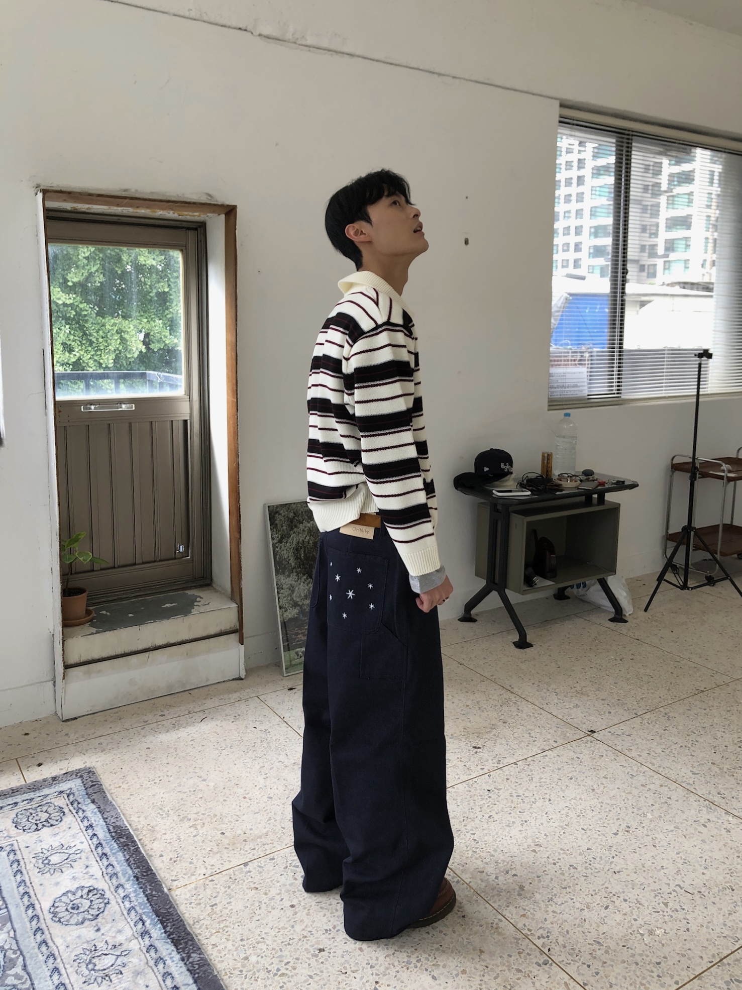 倫敦街頭 星辰大海 高級印染 原牛 寬褲 - 1C8