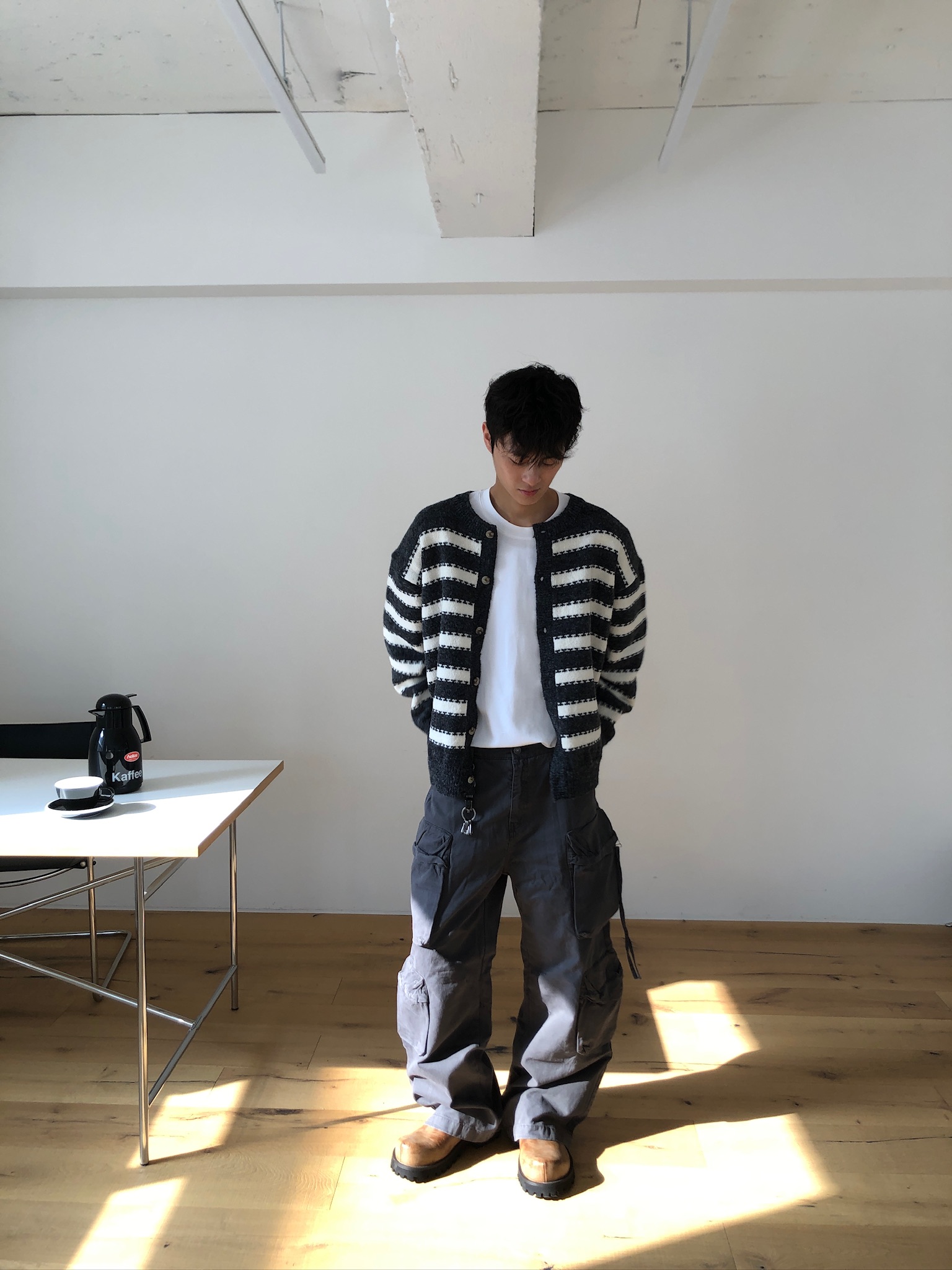 韓系街頭 立體工裝 多重大口袋 寬褲 - 3C9