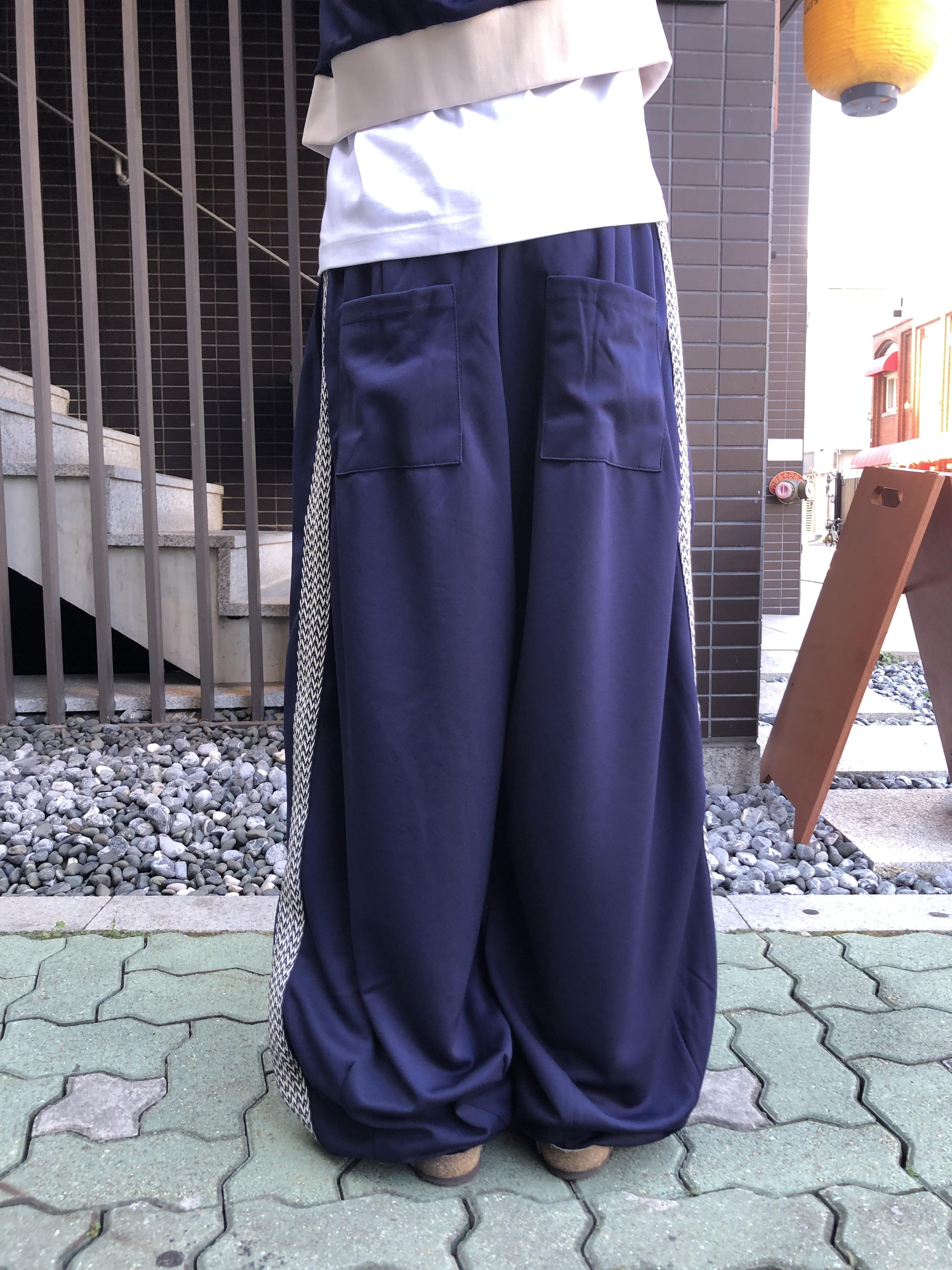 印地安格紋 文藝感 運動配色套裝 寬版 長褲 - 3C5